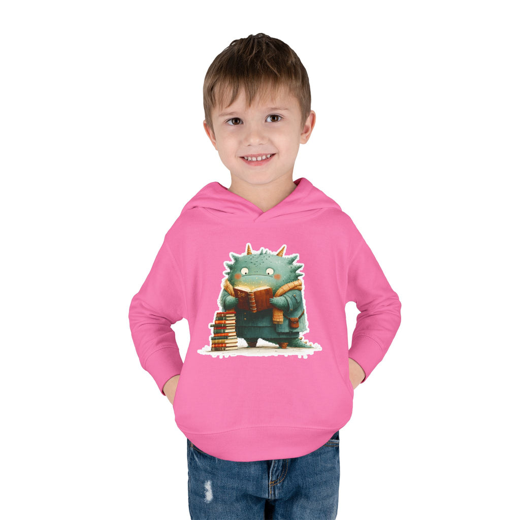 Toddler Hoodie — Cute Reading Monster Graphic Pullover