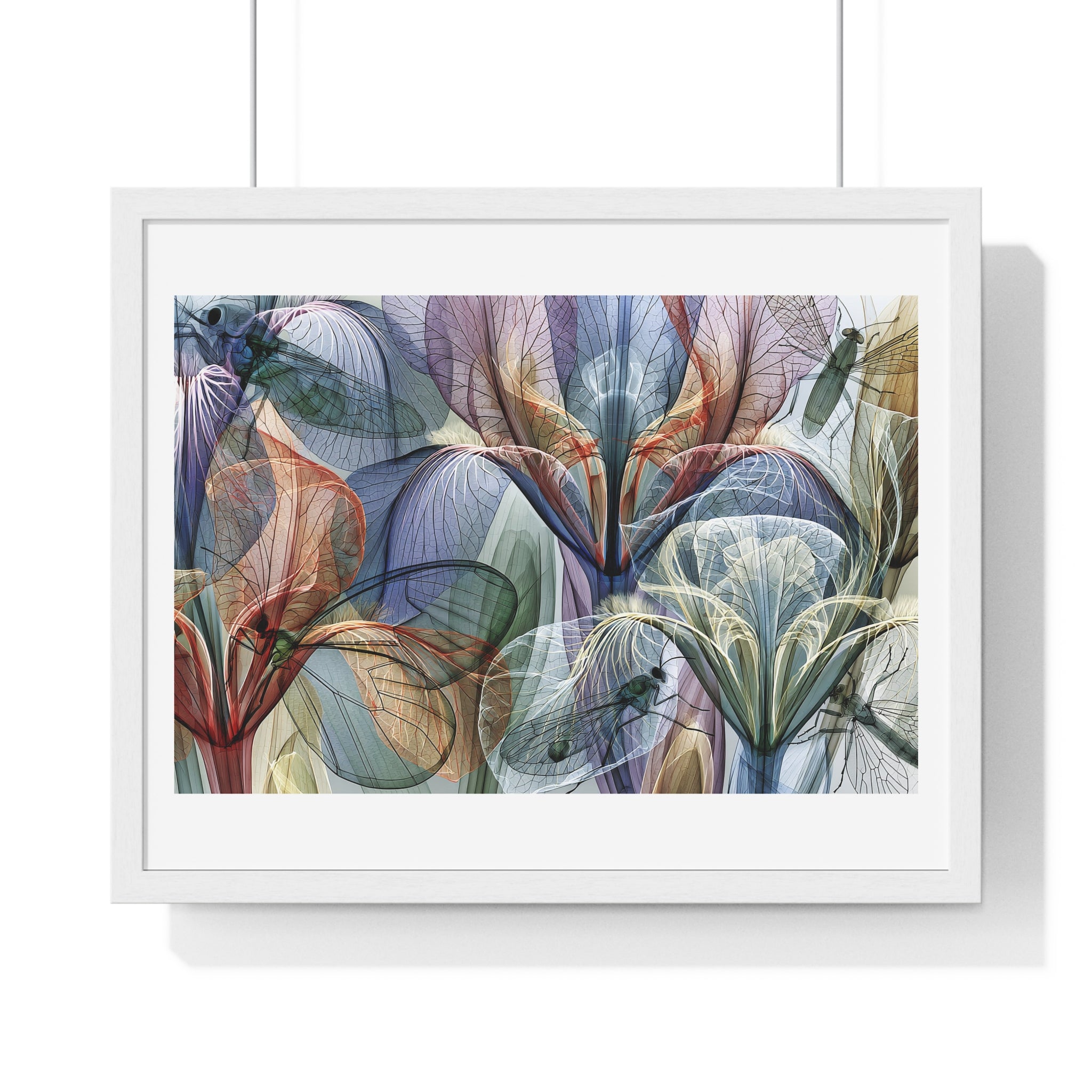 Framed Floral Art Print — Abstract Translucent Lily Poster