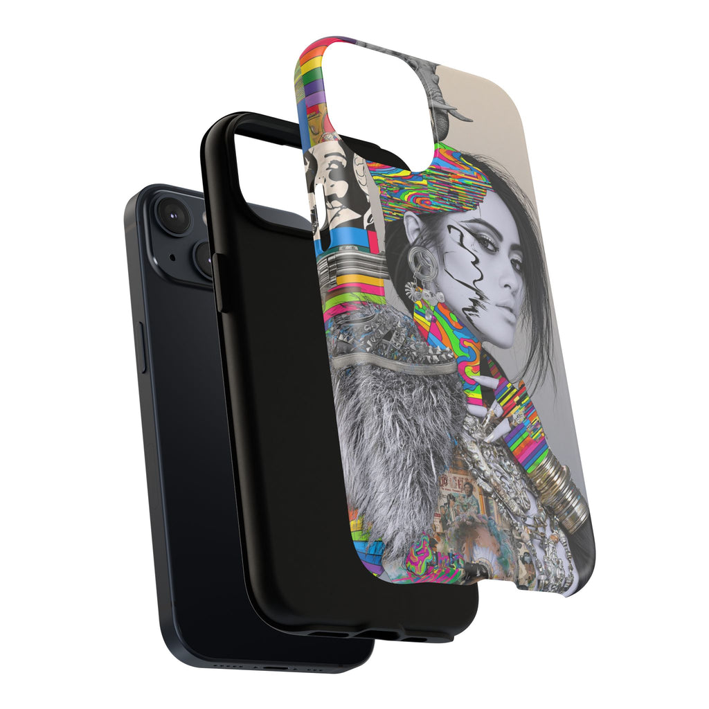 Phone Case - Colorful Glitch Portrait Tough Magnetic Case