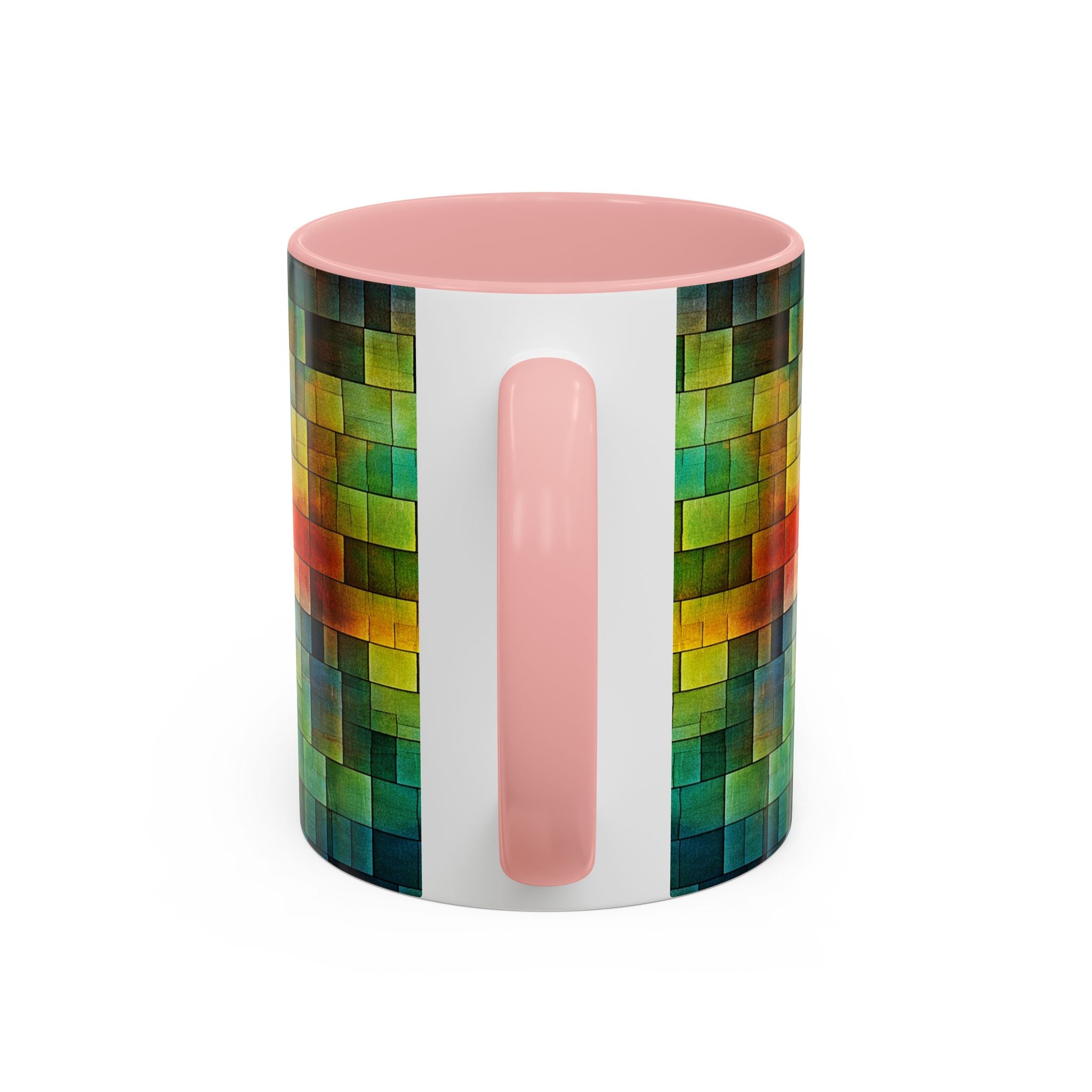 Colorful Mosaic Accent Coffee Mug - Vibrant Geometric Pattern (11/15 oz)