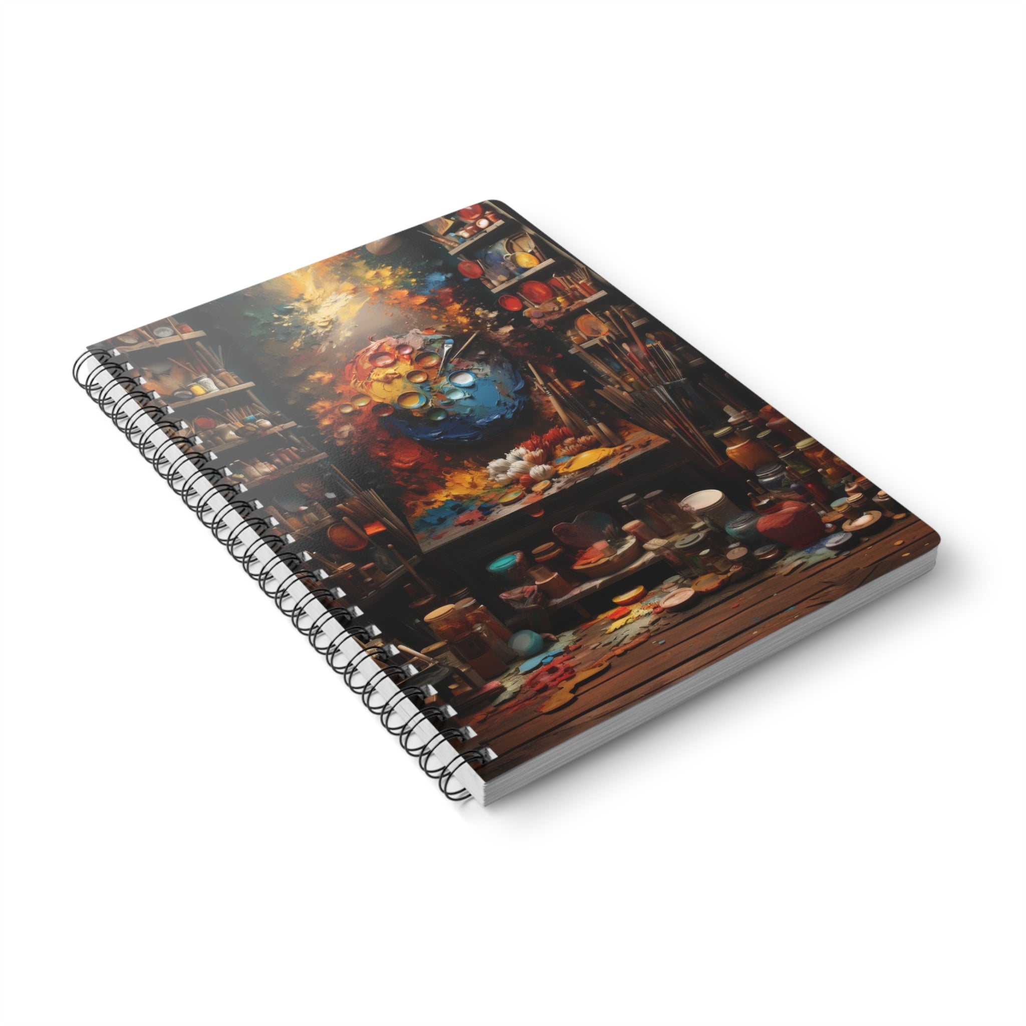 Artist Palette Wirobound A5 Notebook — Spiral-Bound Sketch & Lined Journal for Painters