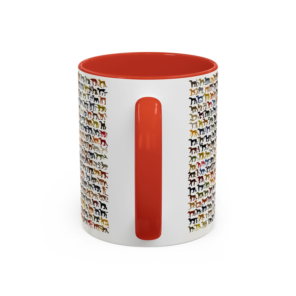 Horse Pattern Accent Coffee Mug — Colorful Mini Horses Design (11/15 oz)