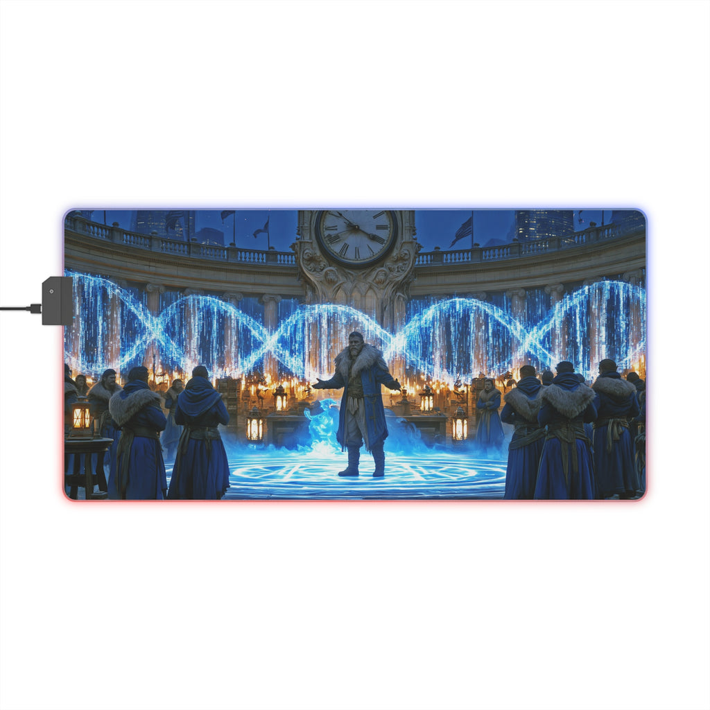 LED Gaming Mouse Pad — Arcane Sorcerer Fountain RGB Desk Mat