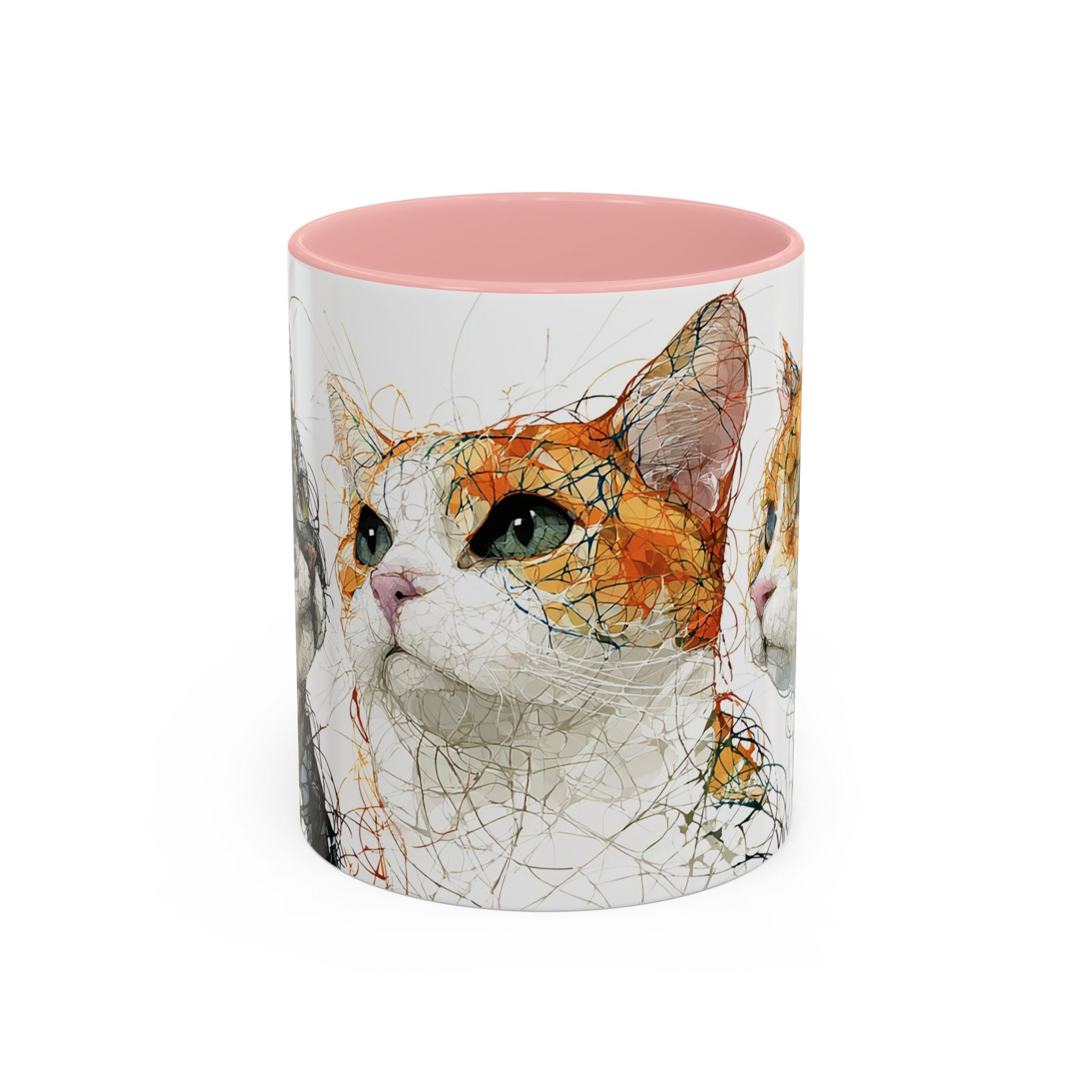 Artistic Orange Tabby Cat Accent Coffee Mug — 11/15oz