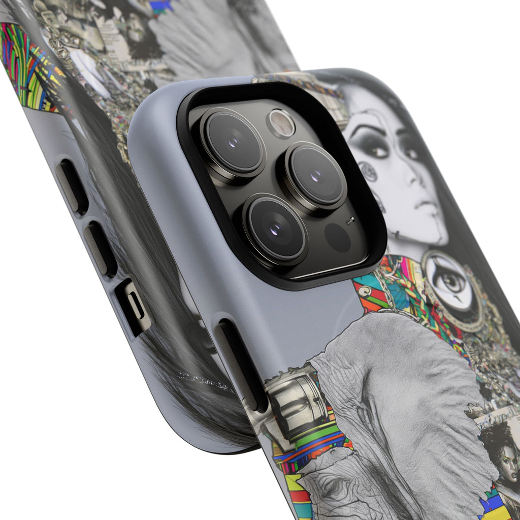 Artistic Elephant Collage Phone Case — Tough Magnetic Protective Cover