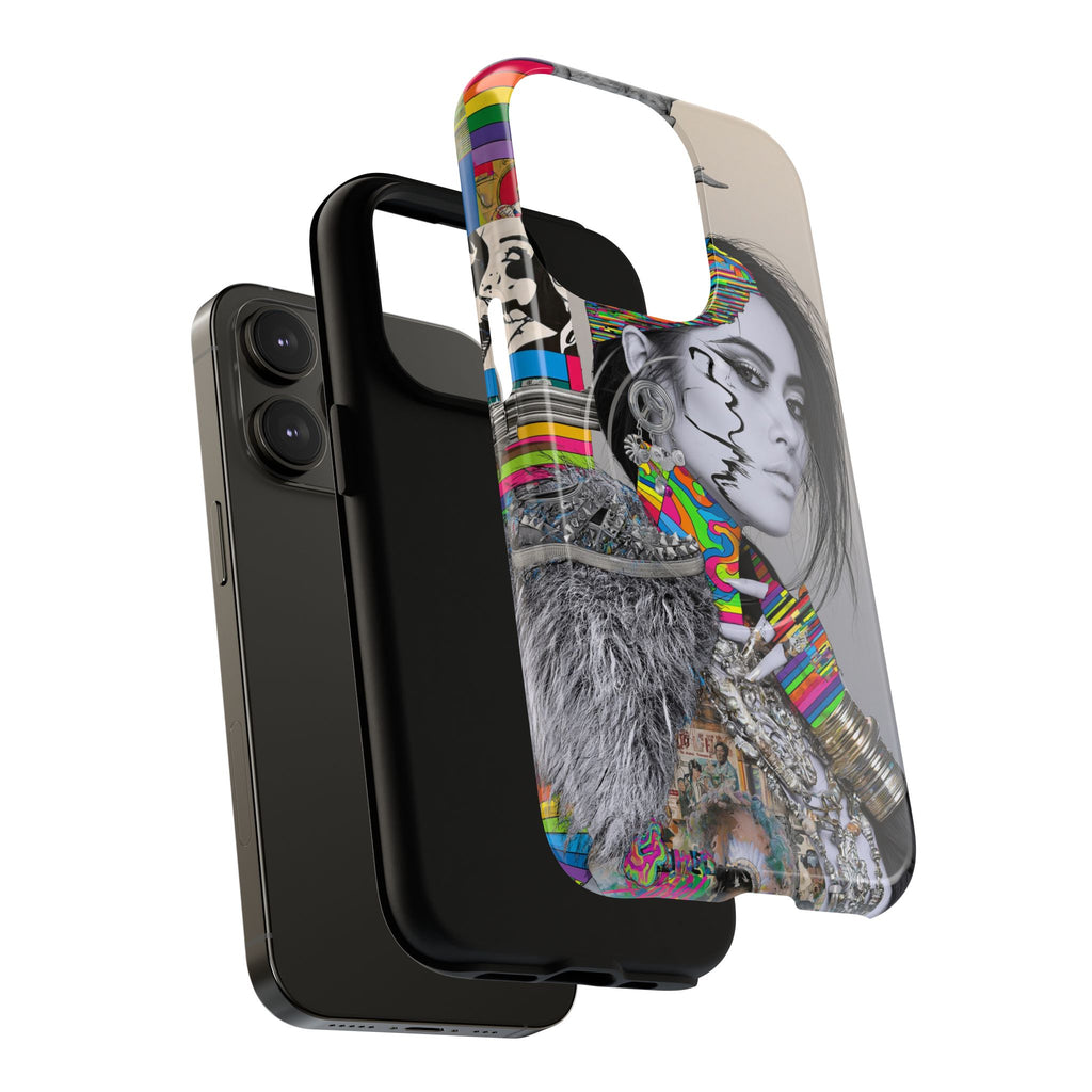 Phone Case - Colorful Glitch Portrait Tough Magnetic Case