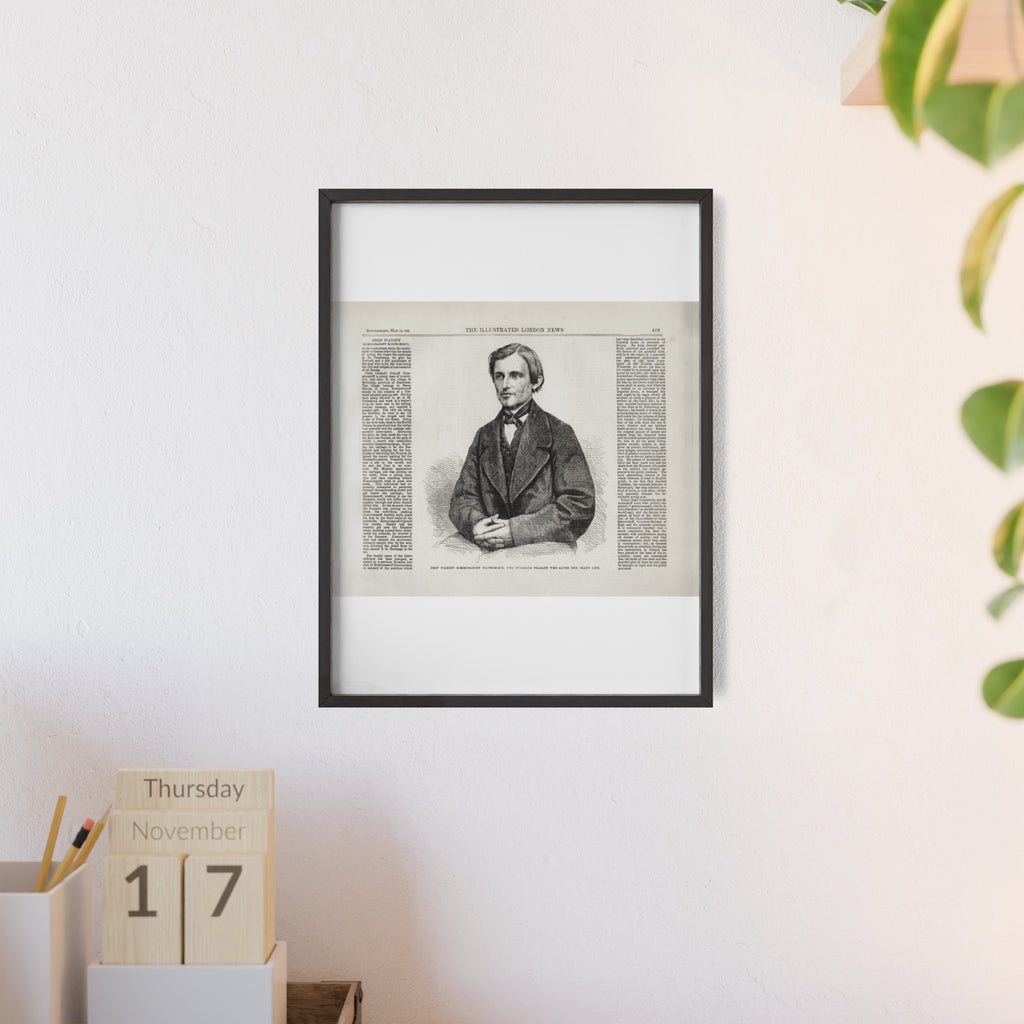 OSSIP IVANOFF, the peasant who saved the CZAR's Life. Vintage Illustrated Portrait Poster with Wooden Frame — Antique Newspaper Art Print