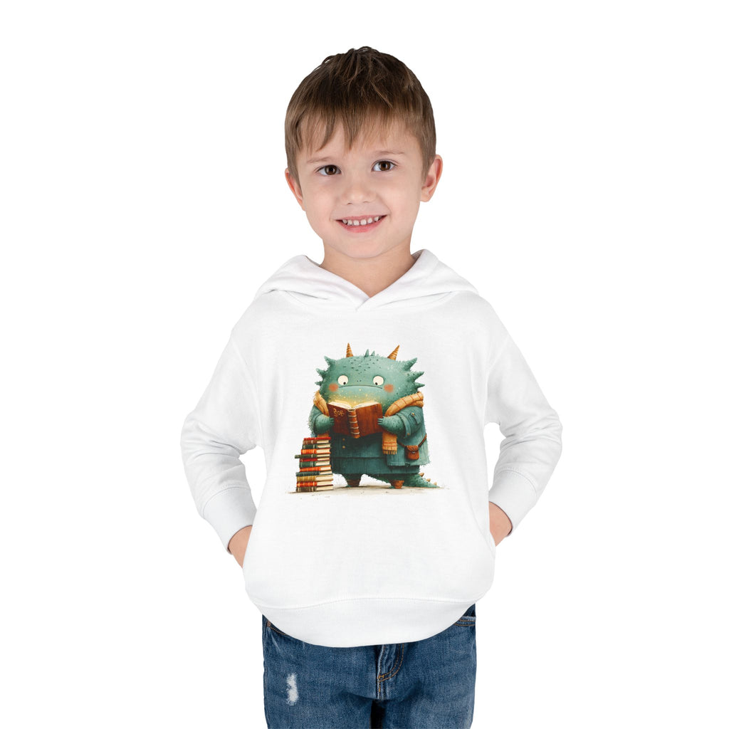 Toddler Hoodie — Cute Reading Monster Graphic Pullover