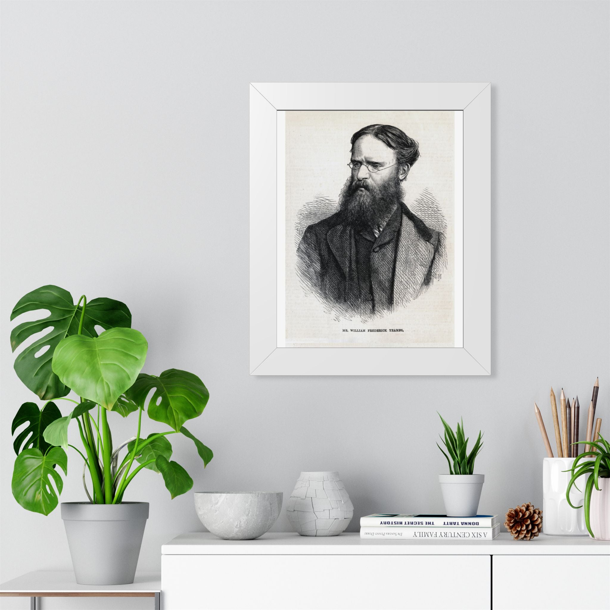 Framed Poster — Vintage 19th-Century Engraved Portrait Print