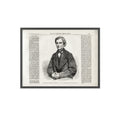 OSSIP IVANOFF, the peasant who saved the CZAR's Life. Vintage Illustrated Portrait Poster with Wooden Frame — Antique Newspaper Art Print