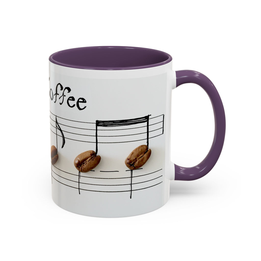 Coffee Lover Music Mug — "Love Coffee" Musical Notes Accent Mug (11/15 oz)