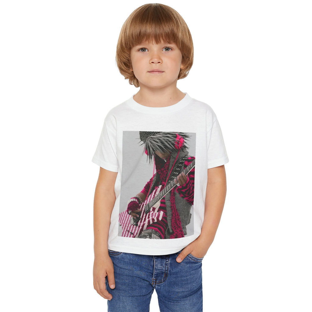 Toddler T‑Shirt — Pink Punk Guitar Kid Graphic Tee