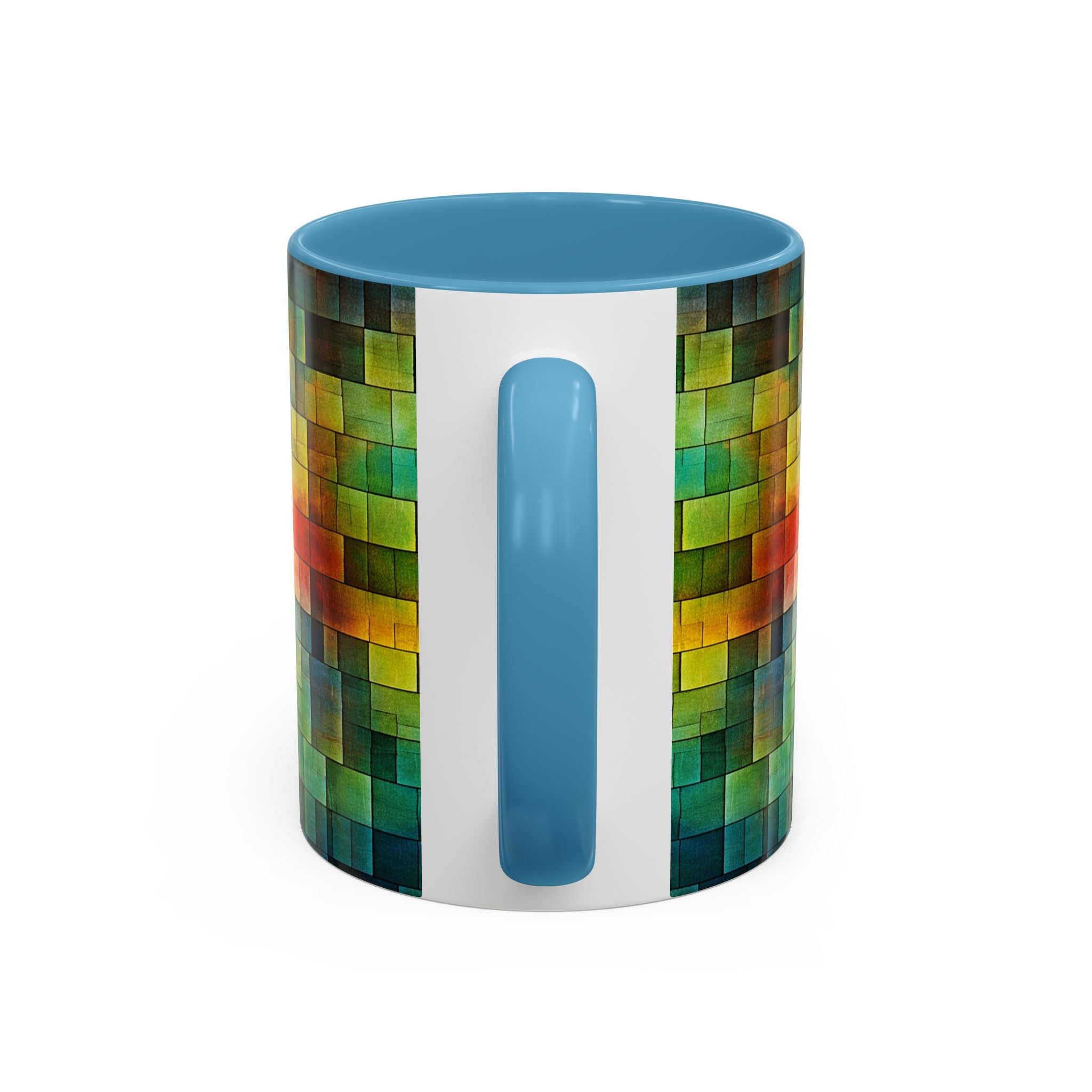Colorful Mosaic Accent Coffee Mug - Vibrant Geometric Pattern (11/15 oz)