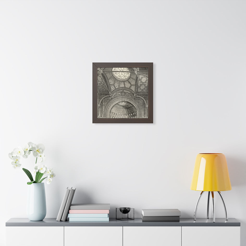 Detail of the New Jewish Synagogue, Berlin. Vintage Cathedral Ceiling Framed Poster — Architectural Interior Art Print