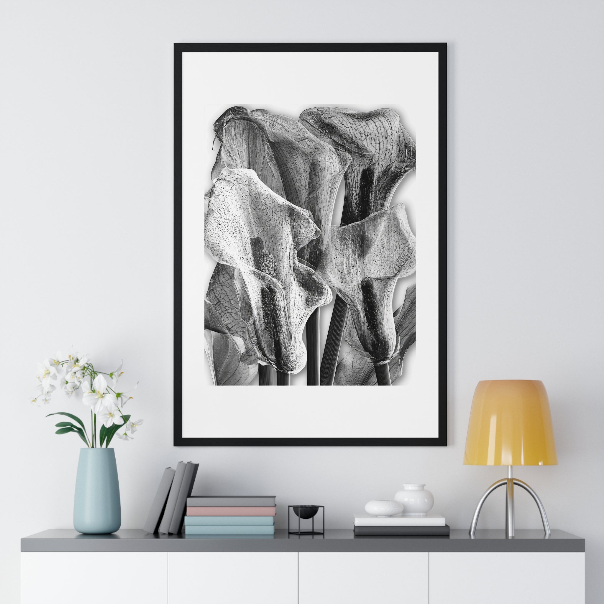 Black & White Calla Lily Framed Poster