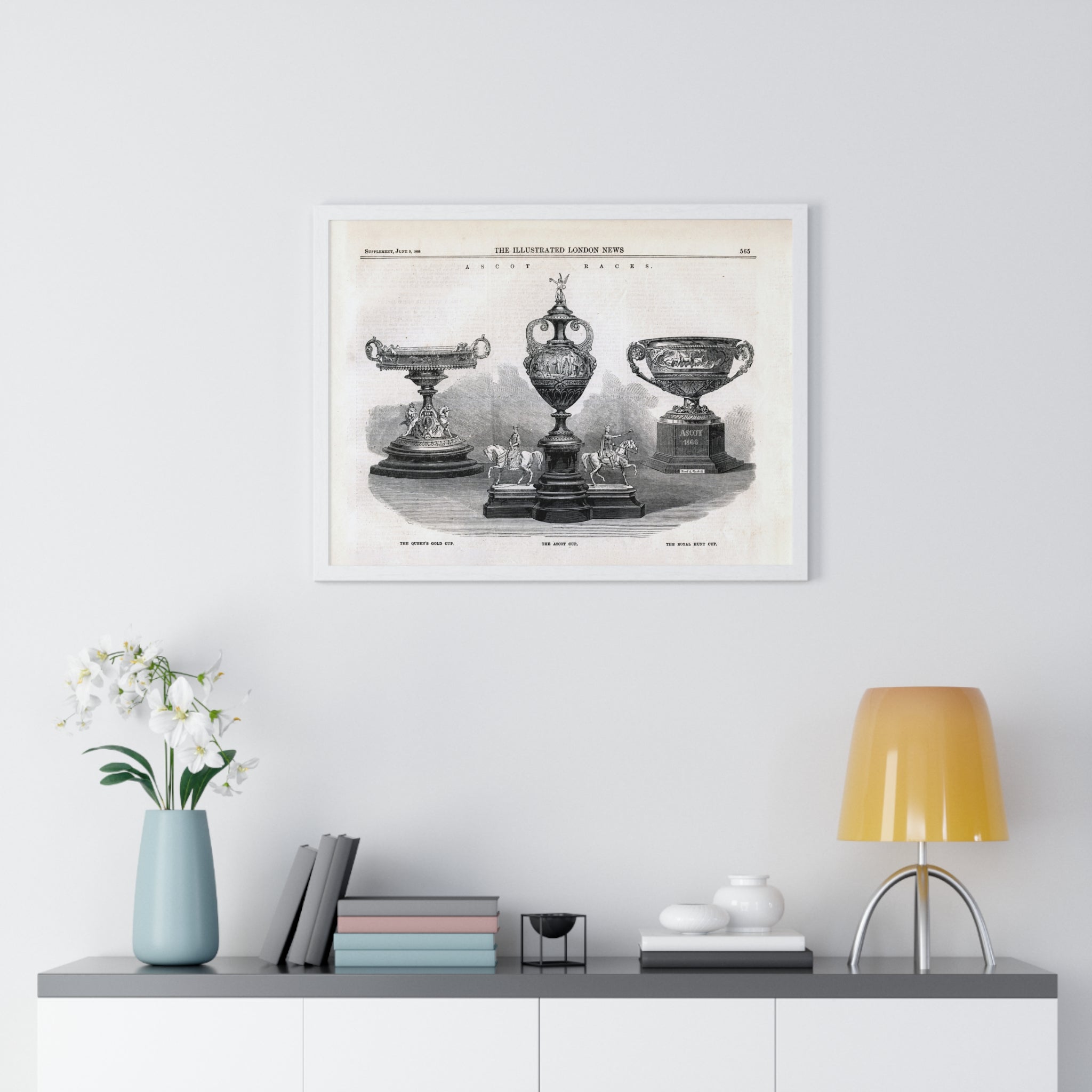 Framed Vintage Trophy Engraving Poster
