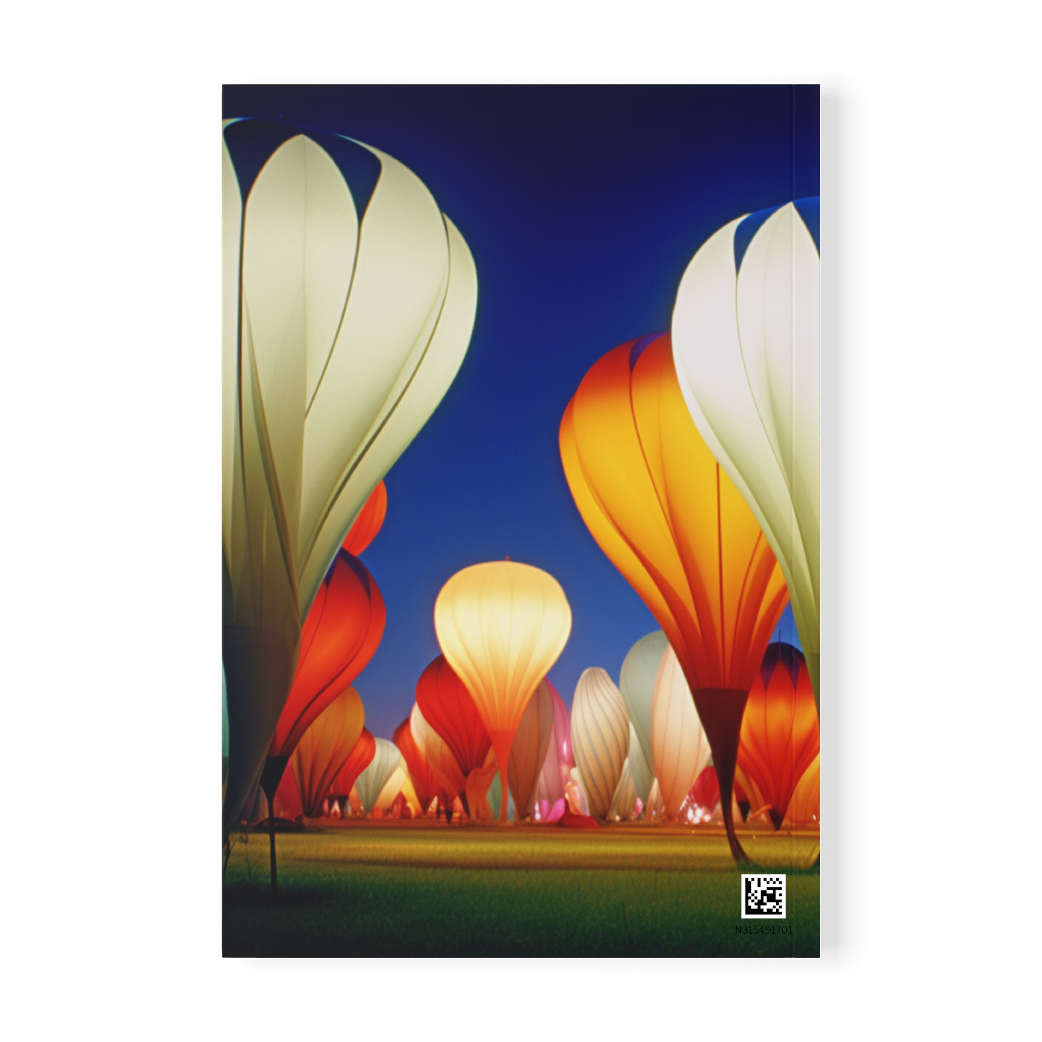 A5 Hot Air Balloon Notebook — Colorful Evening Sky Softcover Journal for Travel, Notes & Gifts