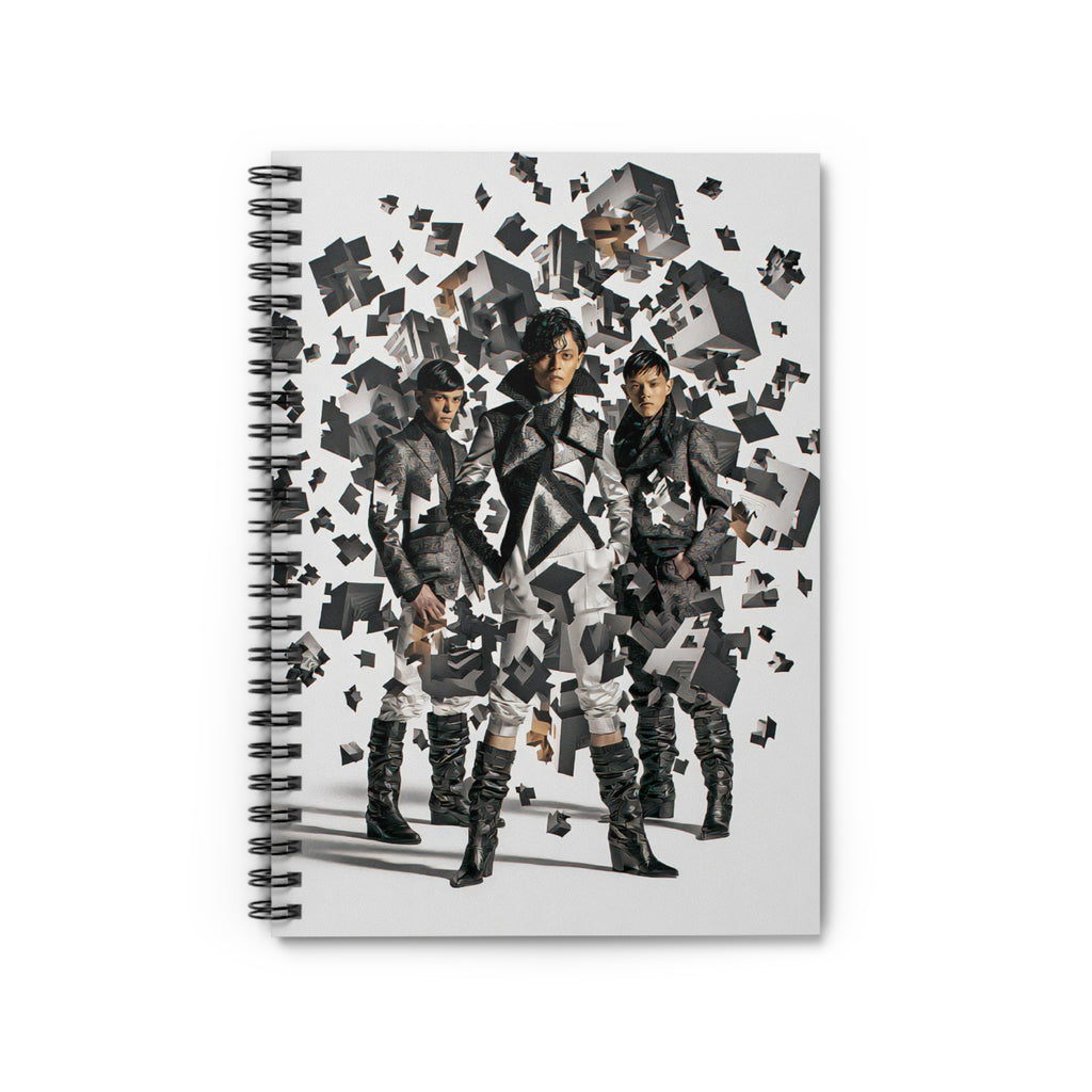 Geometric Pop Art Spiral Notebook — Retro Band Collage