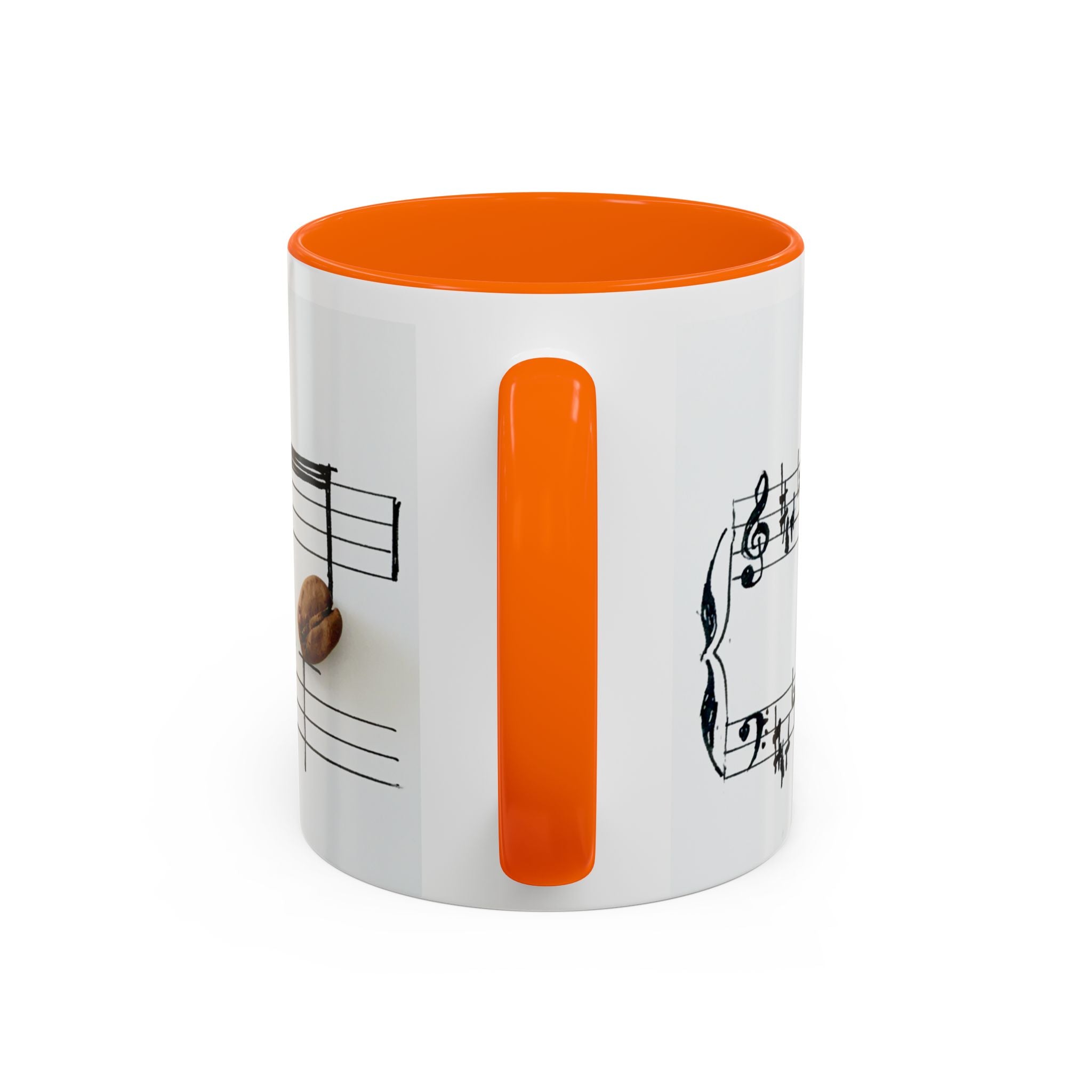 Coffee Lover Music Mug — "Love Coffee" Musical Notes Accent Mug (11/15 oz)