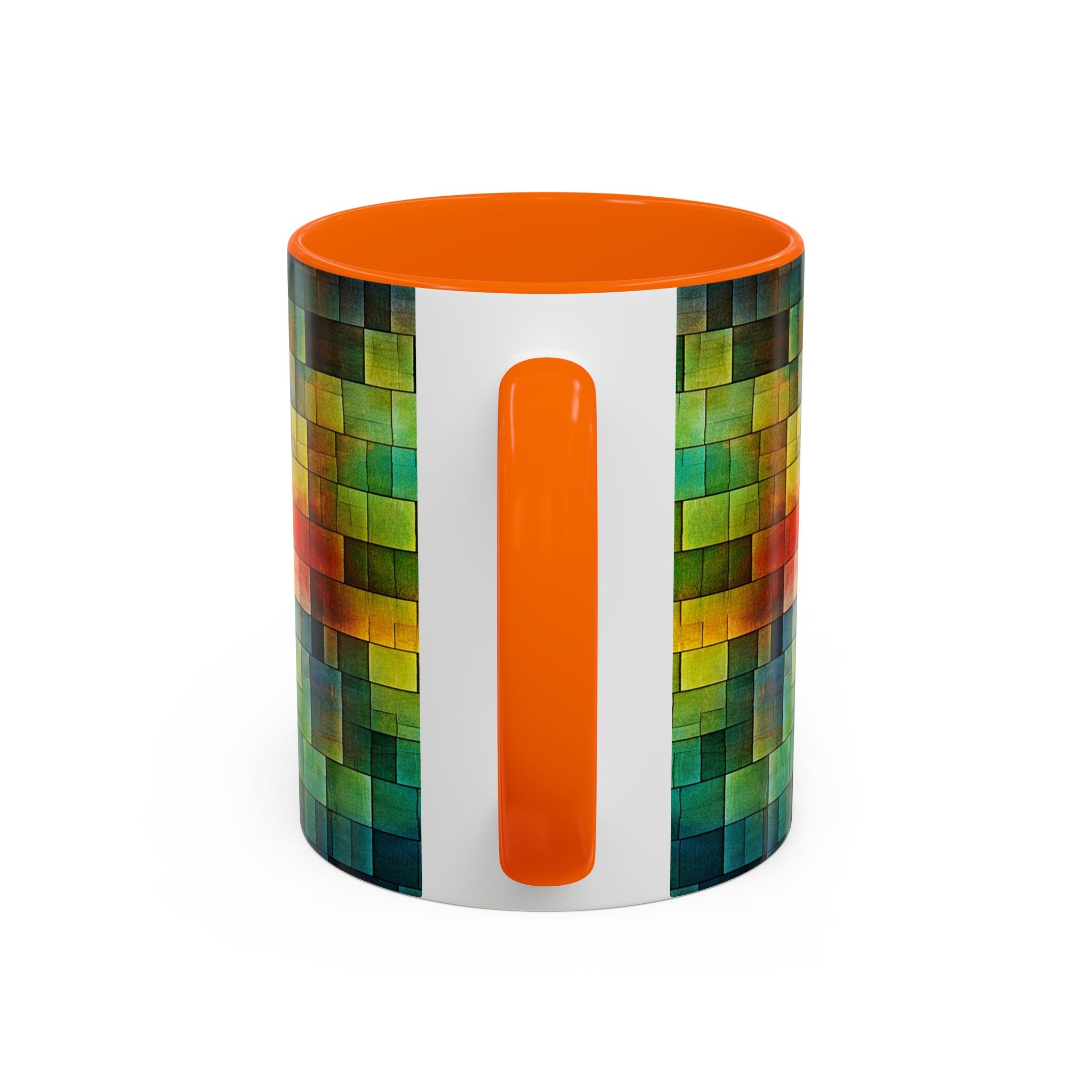 Colorful Mosaic Accent Coffee Mug - Vibrant Geometric Pattern (11/15 oz)