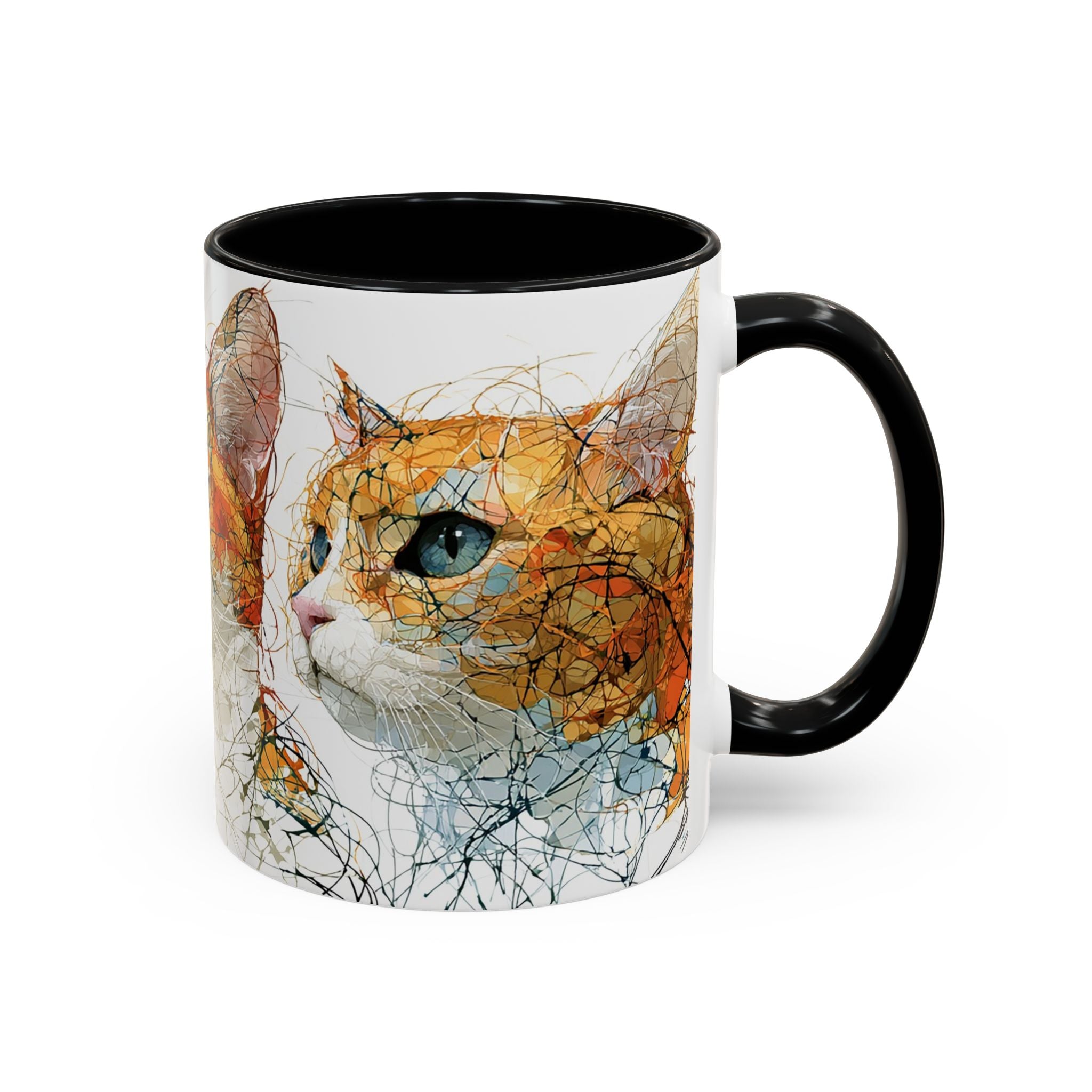 Artistic Orange Tabby Cat Accent Coffee Mug — 11/15oz