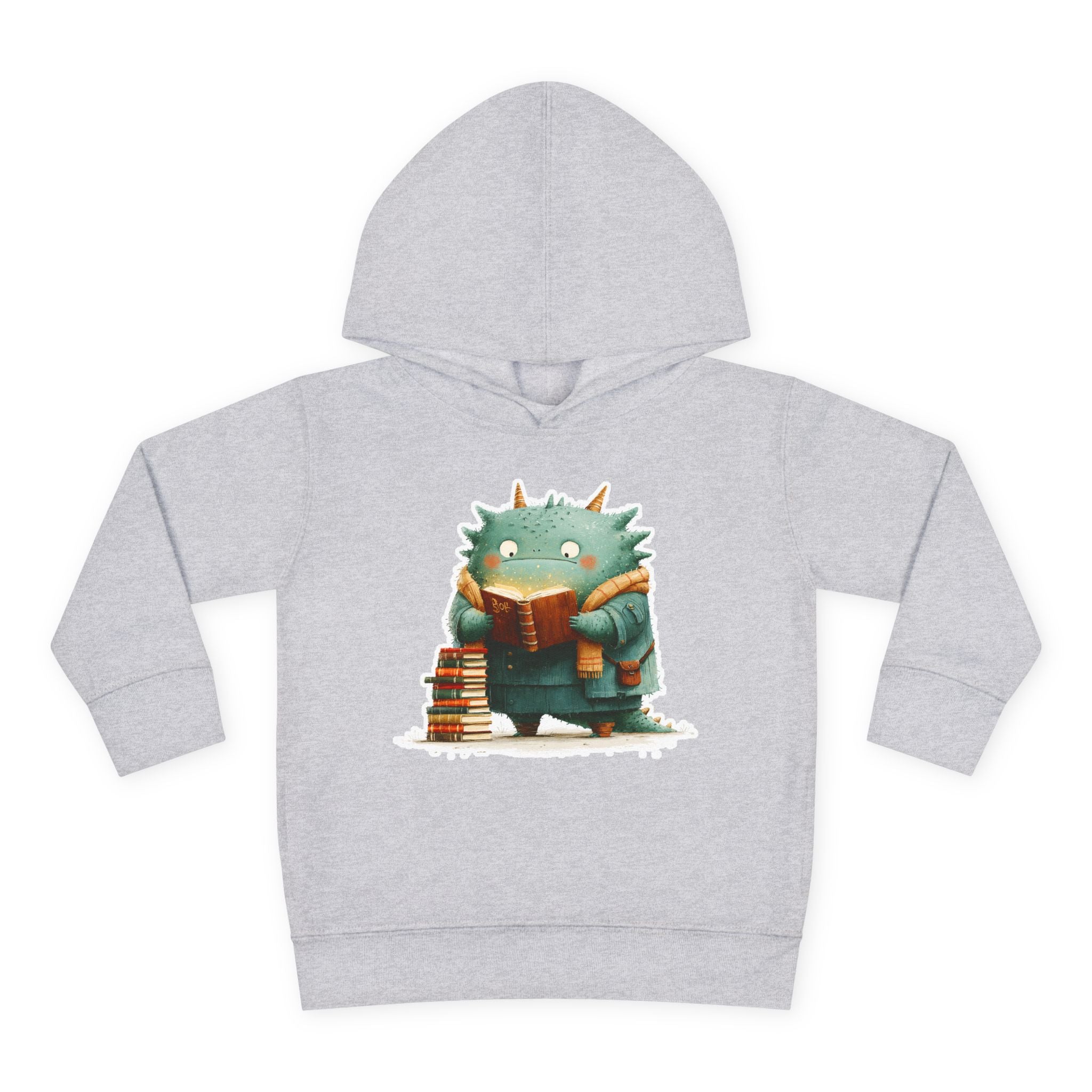 Toddler Hoodie — Cute Reading Monster Graphic Pullover