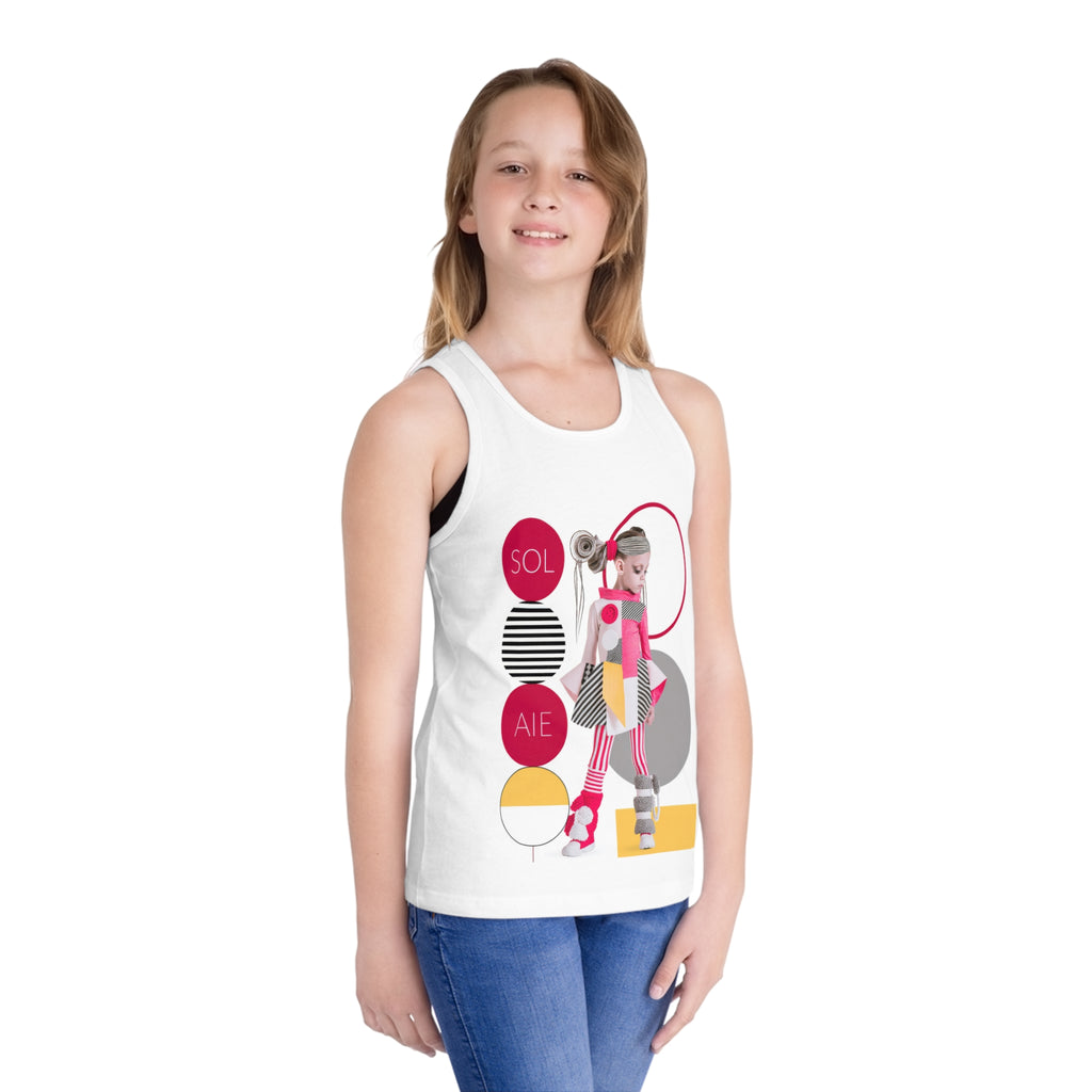 Kids Tank Top — Retro Pop Roller Girl Graphic ("SOL AIE")