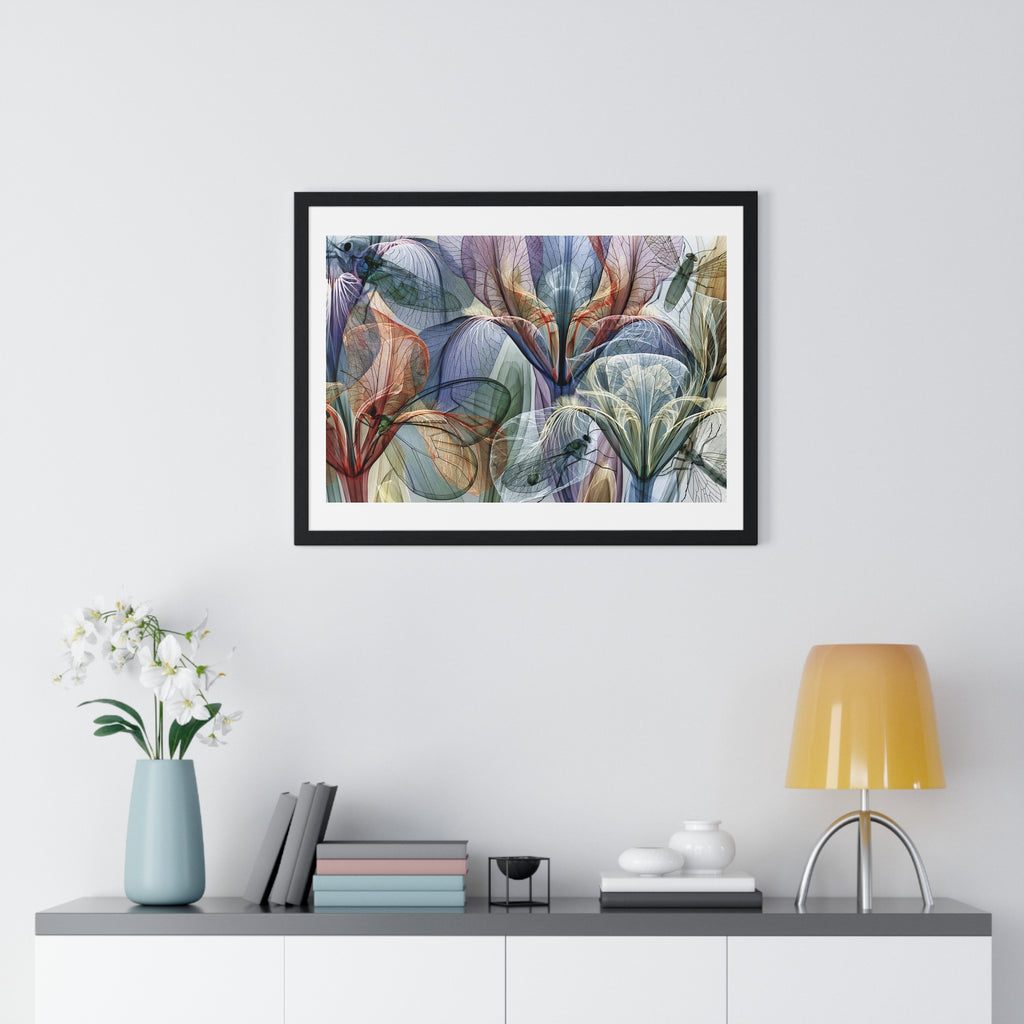 Framed Floral Art Print — Abstract Translucent Lily Poster