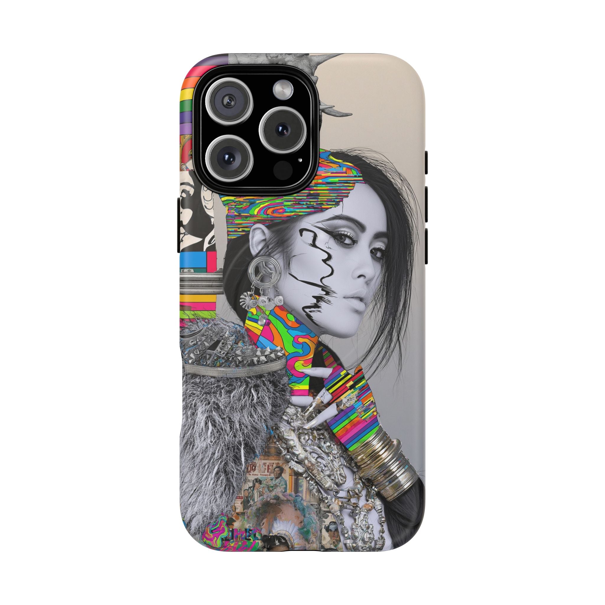 Phone Case - Colorful Glitch Portrait Tough Magnetic Case