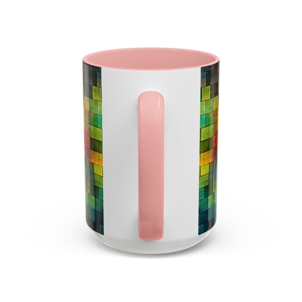 Colorful Mosaic Accent Coffee Mug - Vibrant Geometric Pattern (11/15 oz)