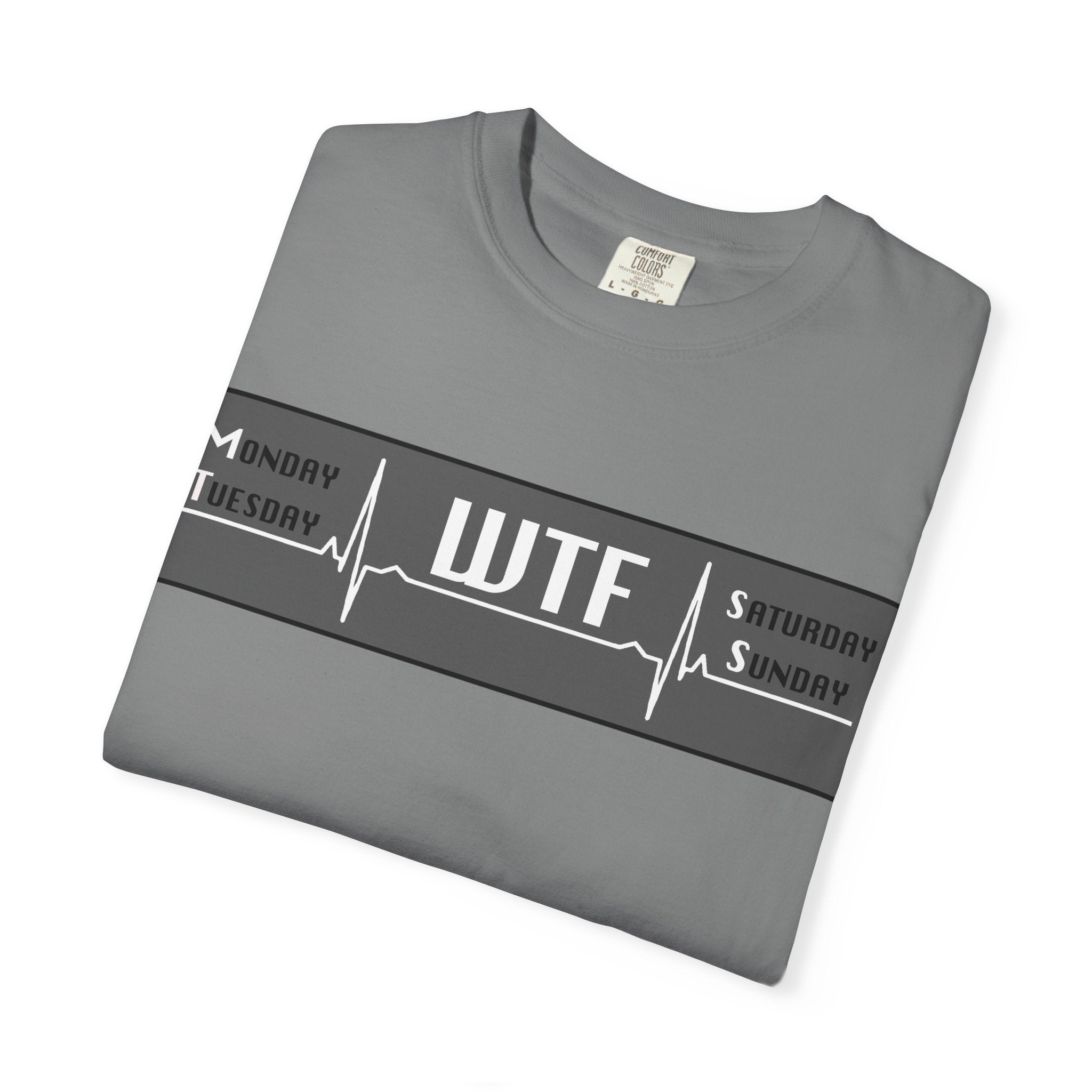 WTF Weekend Vibes T-Shirt — Funny Monday To Sunday ECG Graphic Tee