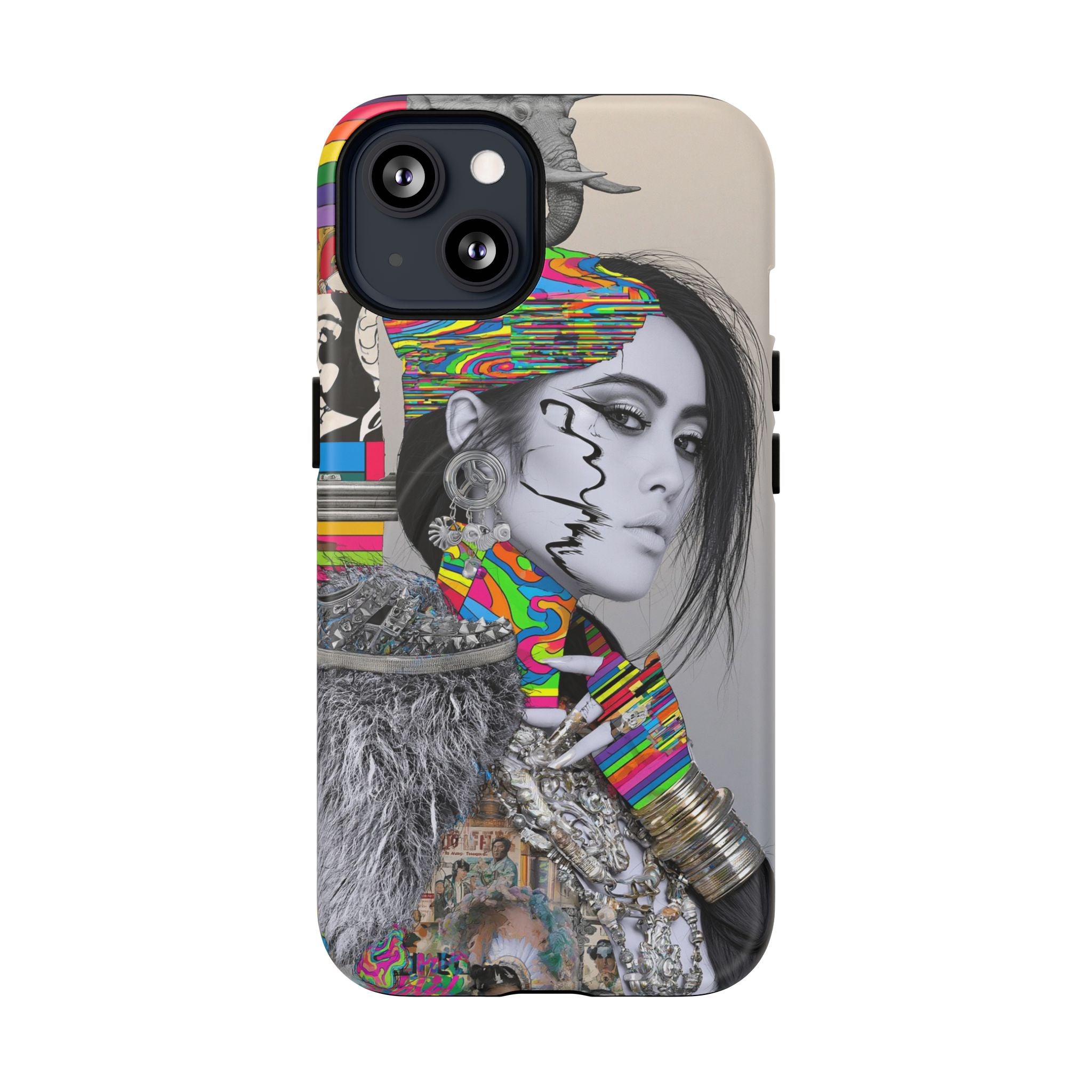 Phone Case - Colorful Glitch Portrait Tough Magnetic Case