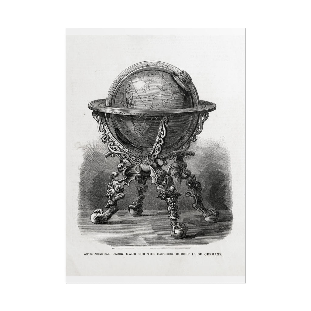 Antique Globe Illustration Rolled Poster — Vintage Scientific Print