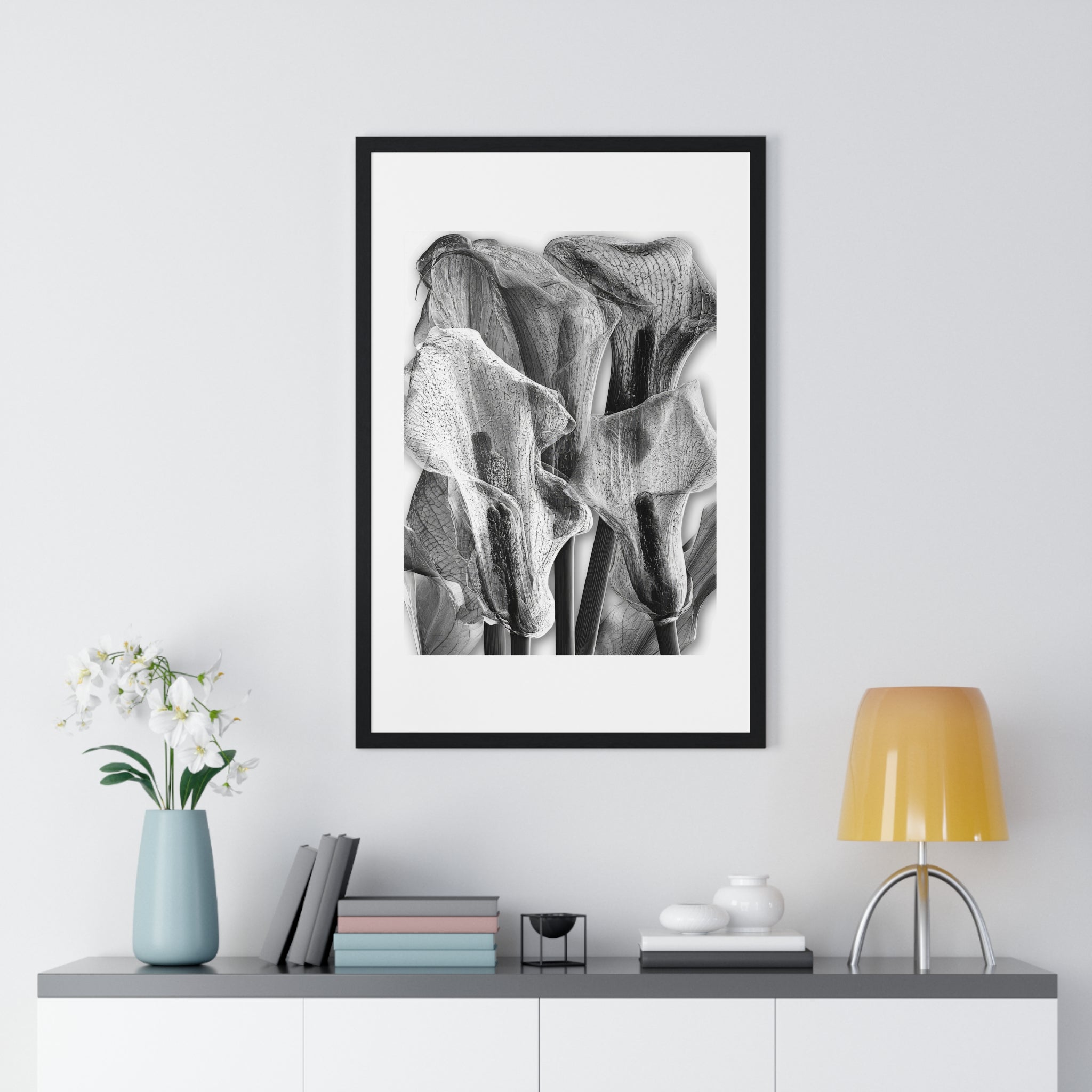 Black & White Calla Lily Framed Poster