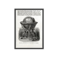 Astronomical Clock made for the Emperor RUDOLPH II, of Germany. Vintage Globe Illustration Poster with Wooden Frame — Antique Map Print