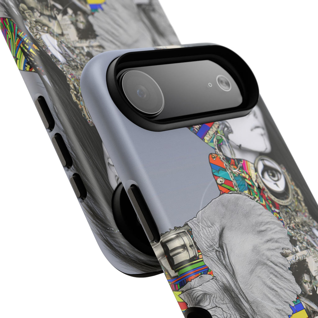 Artistic Elephant Collage Phone Case — Tough Magnetic Protective Cover