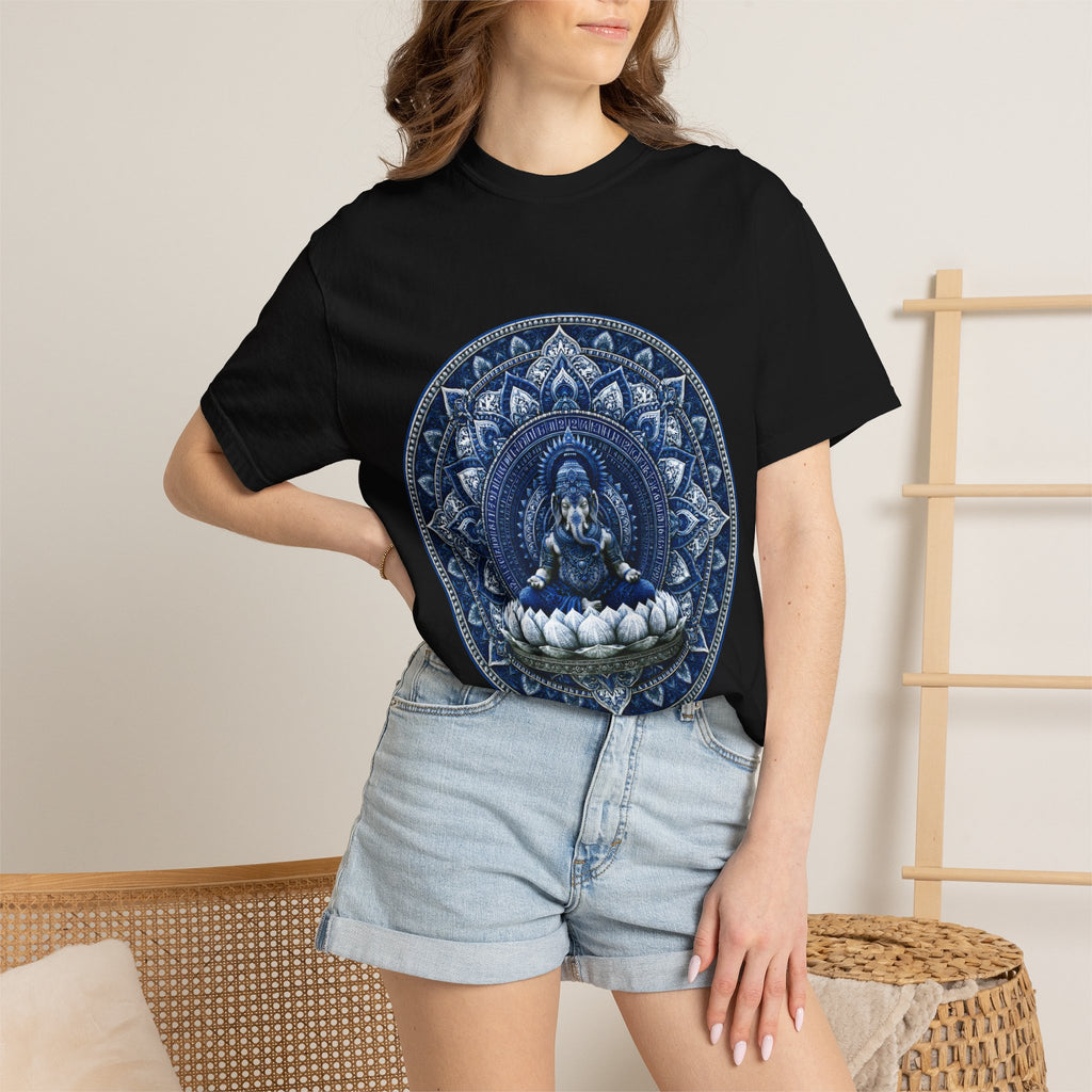 Lotus Mandala T-Shirt — Blue Ganesh Yoga Tee