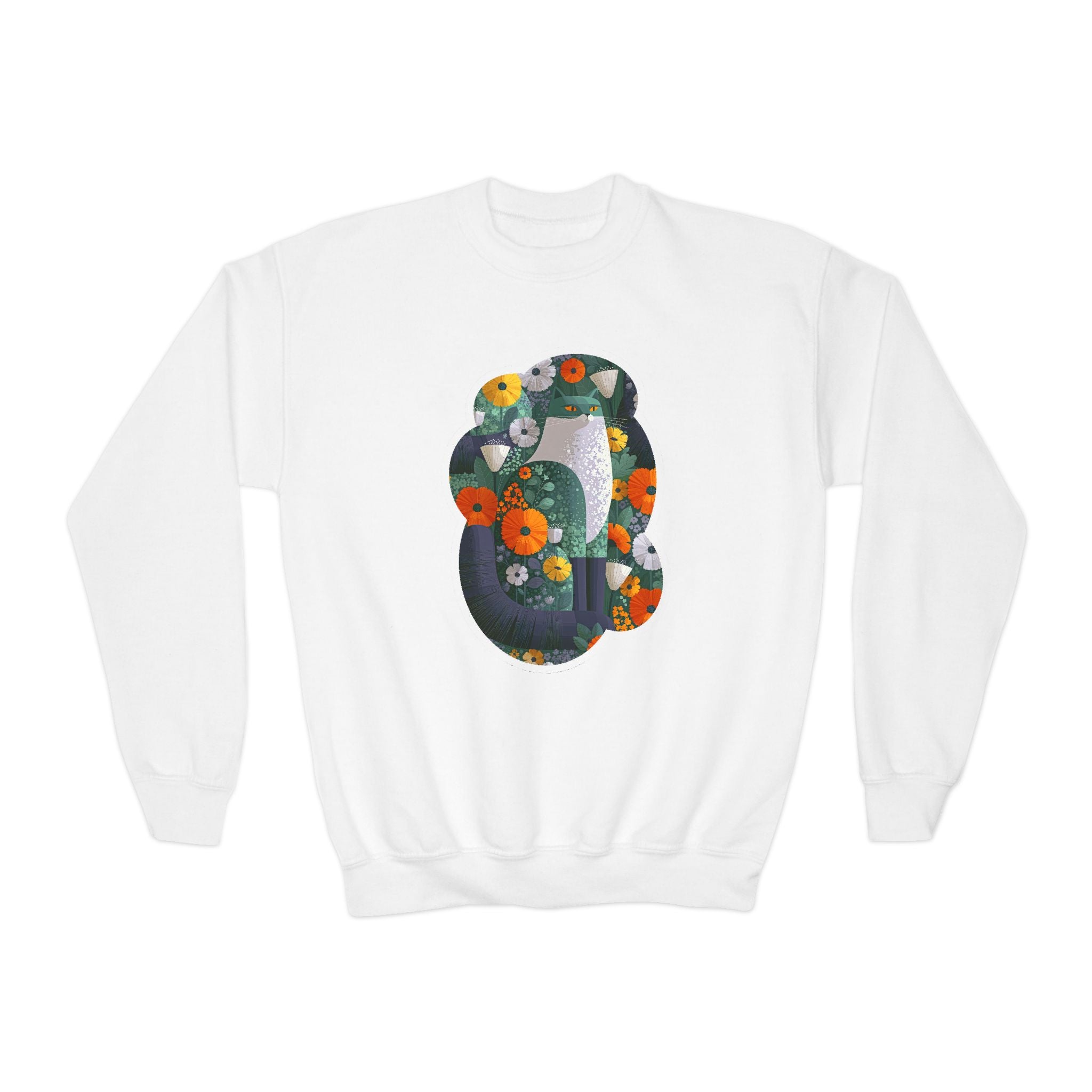 Youth Sweatshirt — Floral Number 8 Crewneck