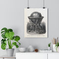 Vintage Ornate Globe Poster — Antique Scientific Illustration Wall Art