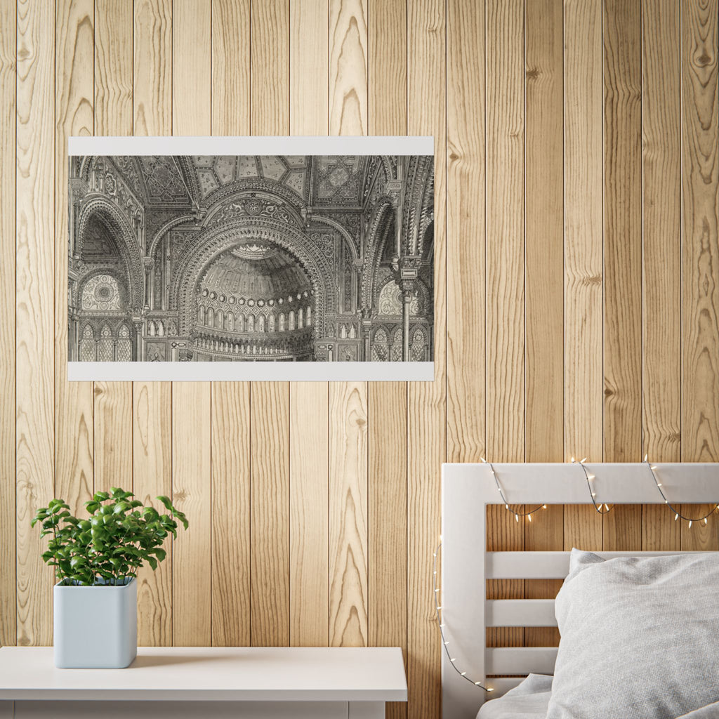Detail of the New Jewish Synagogue, Berlin. Architectural Interior Poster — Vintage Cathedral Dome Print