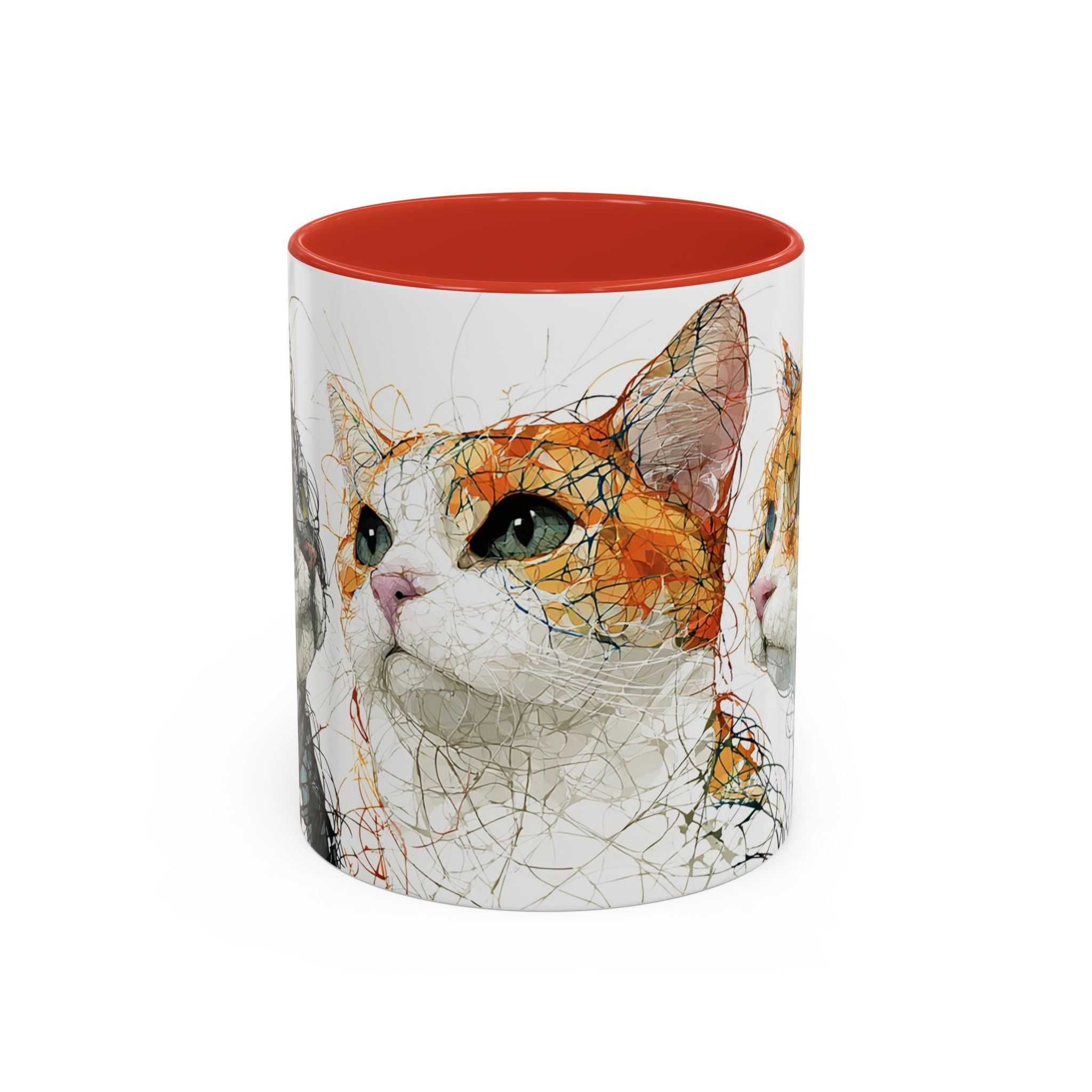 Artistic Orange Tabby Cat Accent Coffee Mug — 11/15oz