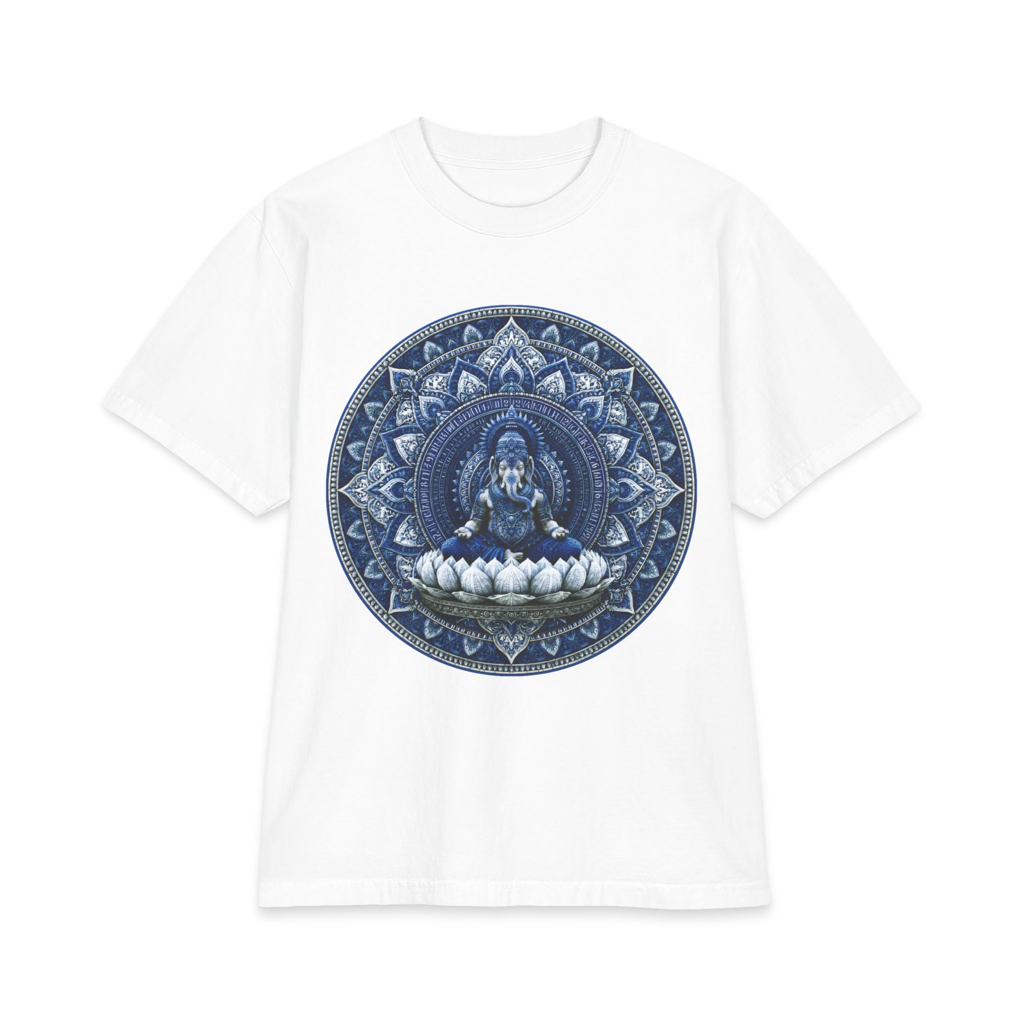 Lotus Buddha Mandala T-Shirt — Blue Meditation Graphic Tee