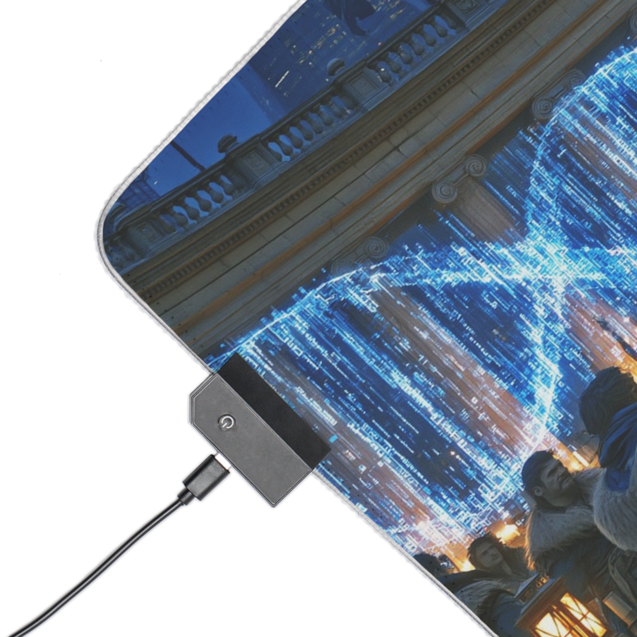 LED Gaming Mouse Pad — Arcane Sorcerer Fountain RGB Desk Mat