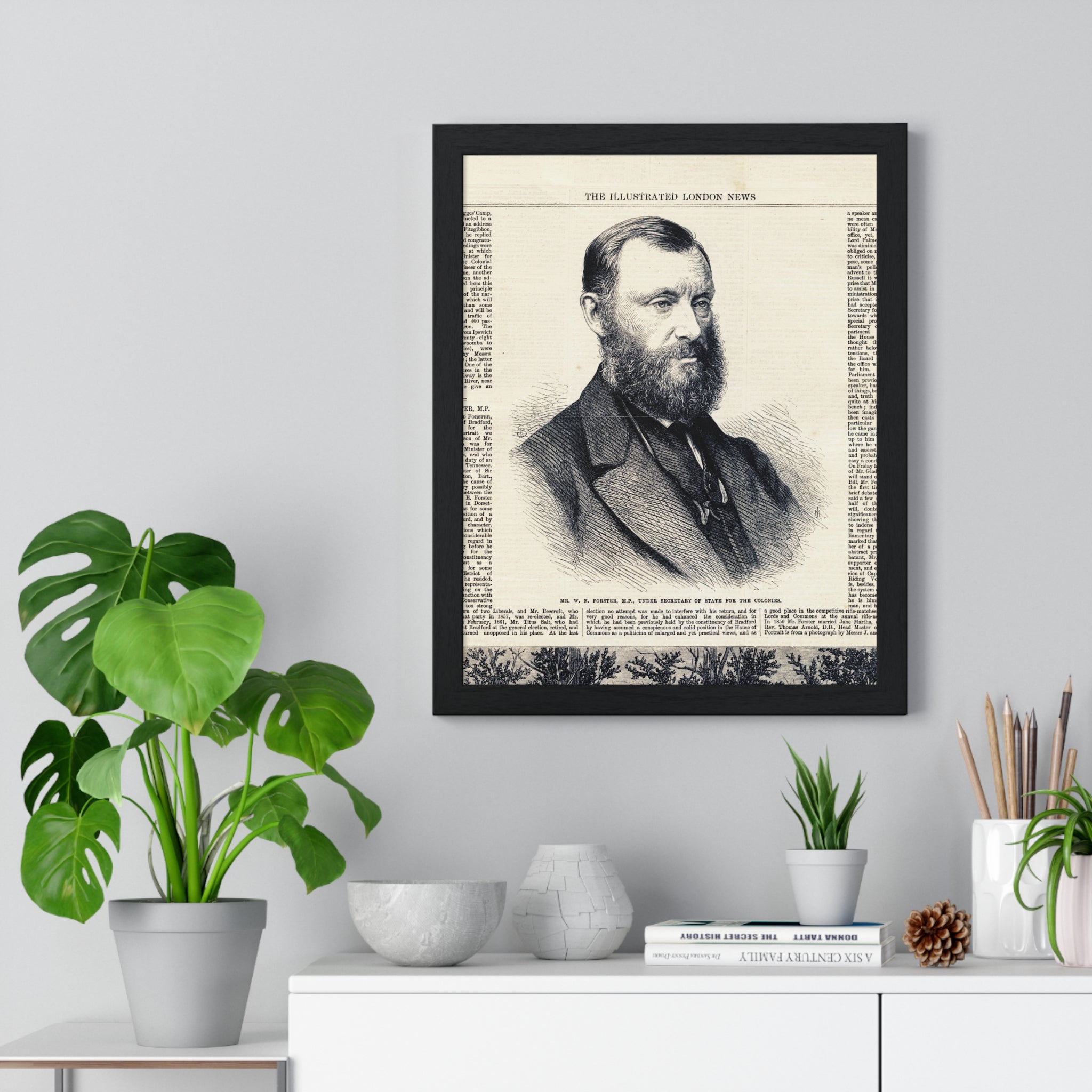 Framed Vintage Portrait Poster — Illustrated London News Antique Print