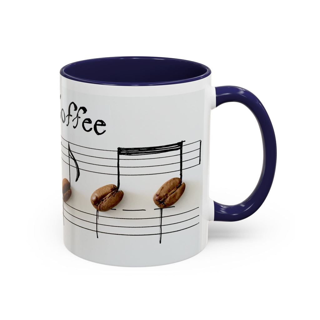 Coffee Lover Music Mug — "Love Coffee" Musical Notes Accent Mug (11/15 oz)