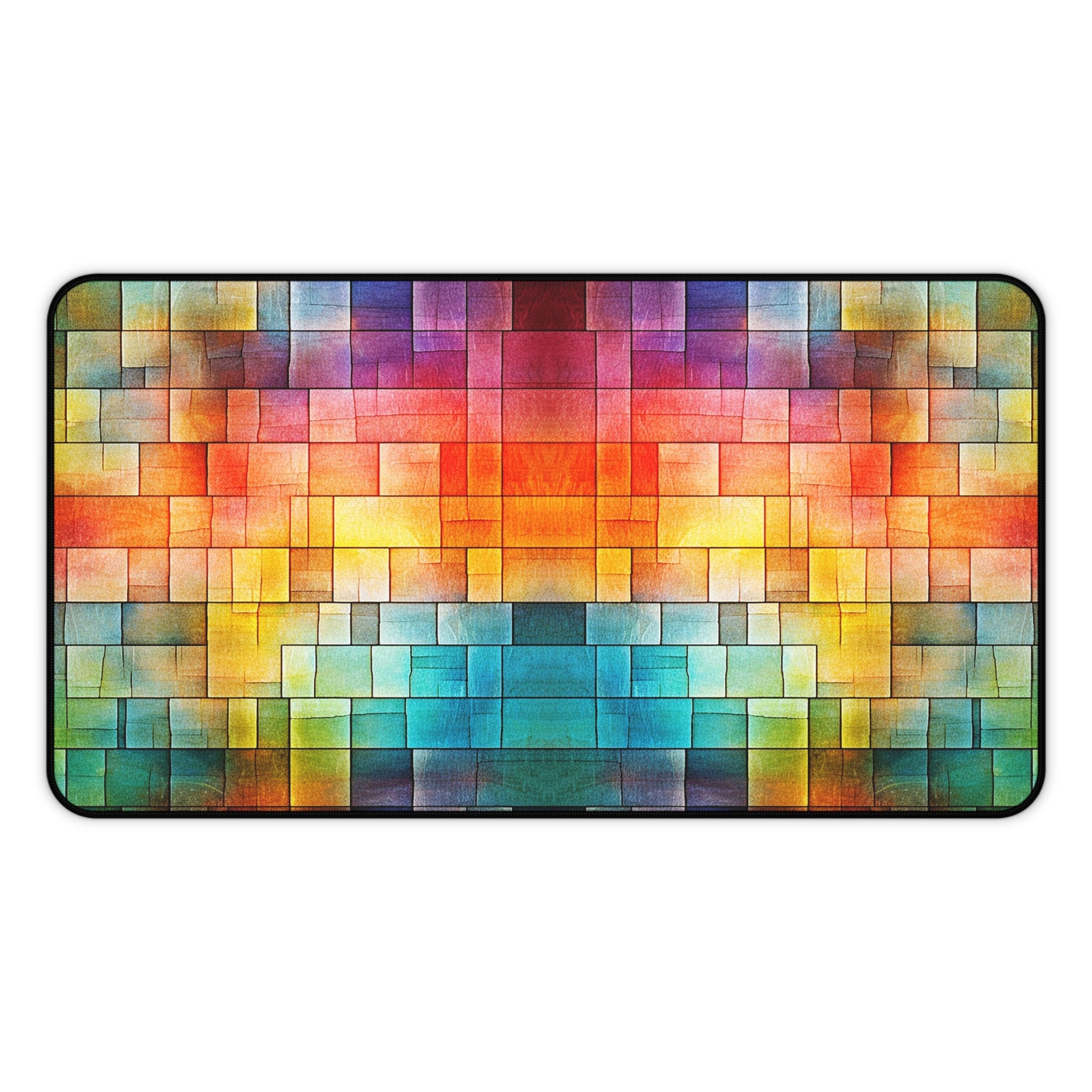 Colorwave Mosaic Desk Mat — Vibrant Pixel Art Mousepad