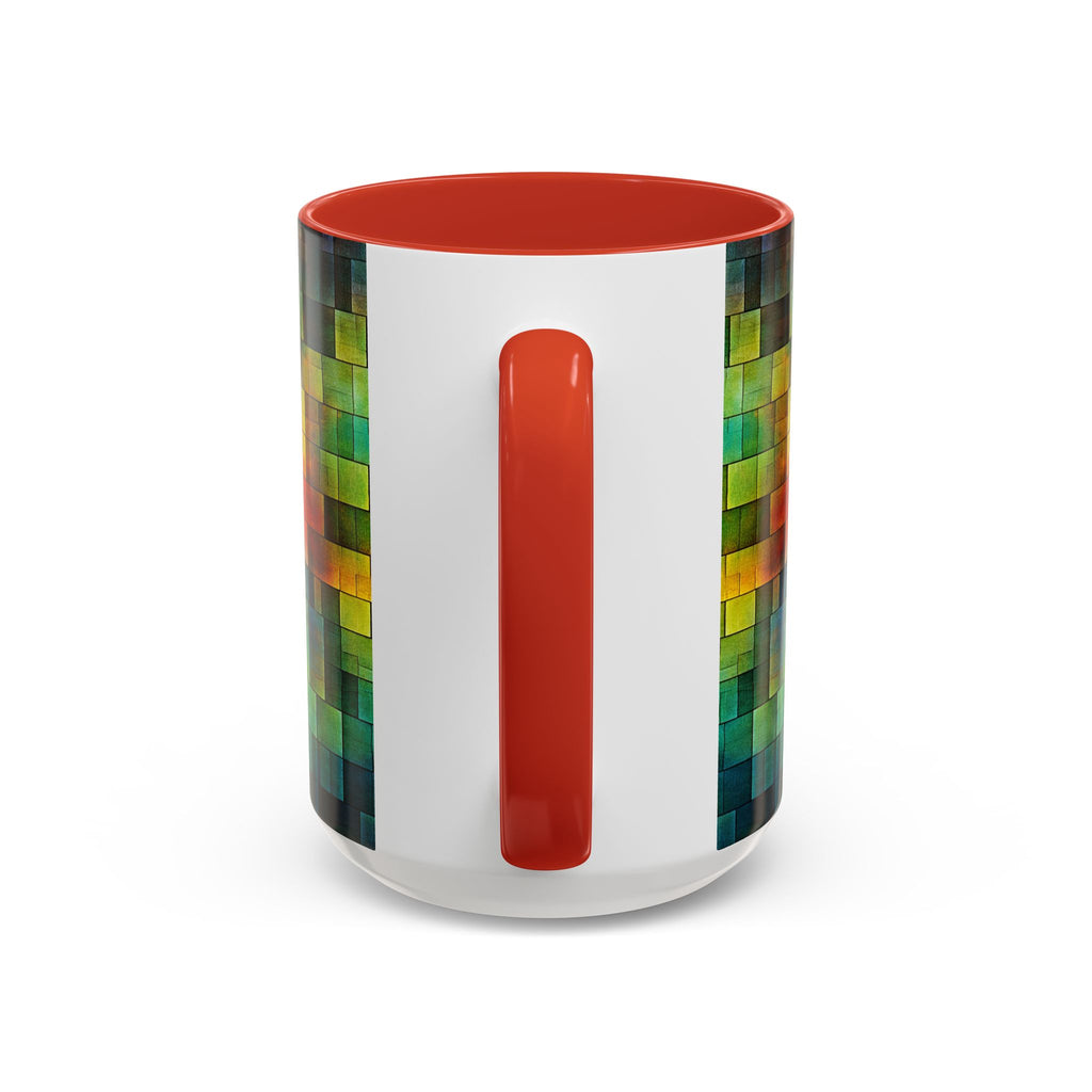 Colorful Mosaic Accent Coffee Mug - Vibrant Geometric Pattern (11/15 oz)