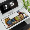 Whimsical Woodland Gnomes Desk Mat — Cozy Cat & Gnome Mouse Mousepad