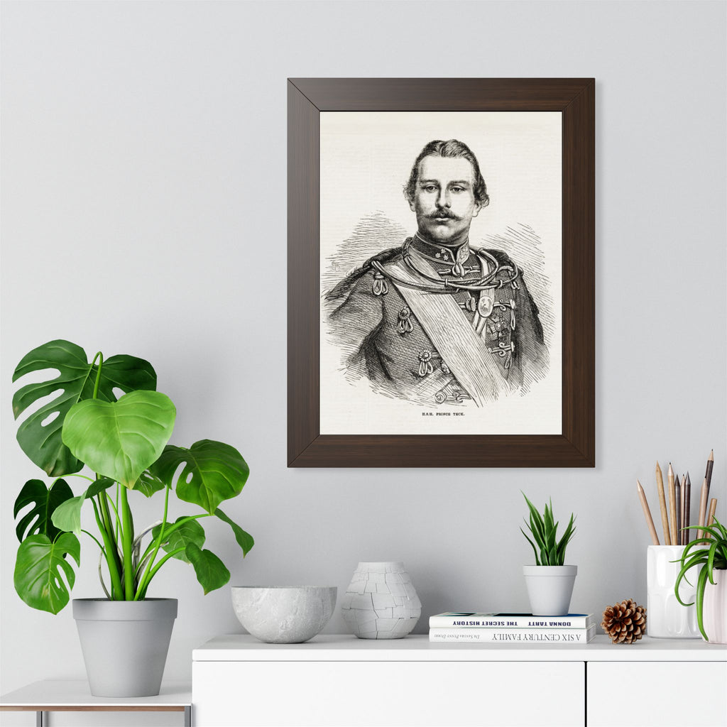 Framed Poster — Vintage 19th-Century Military Portrait Print