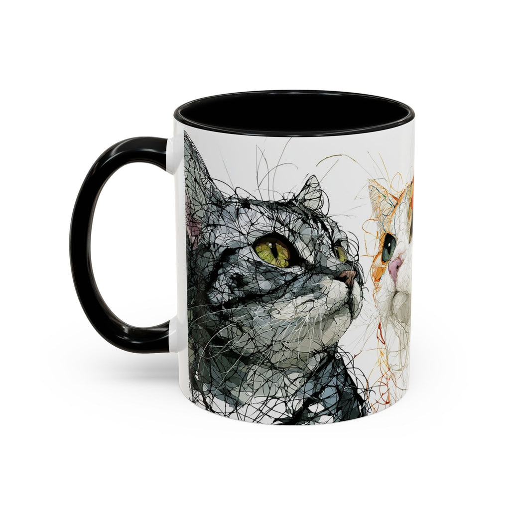 Artistic Orange Tabby Cat Accent Coffee Mug — 11/15oz